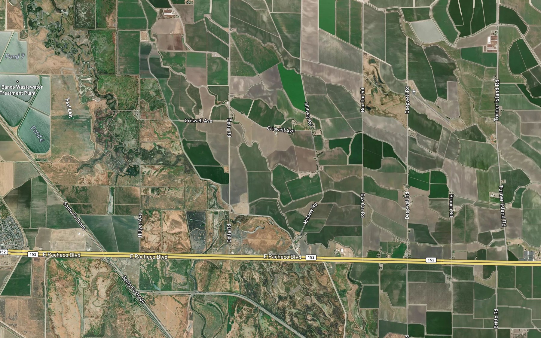 Satellite map of the Boundary Drain Number One