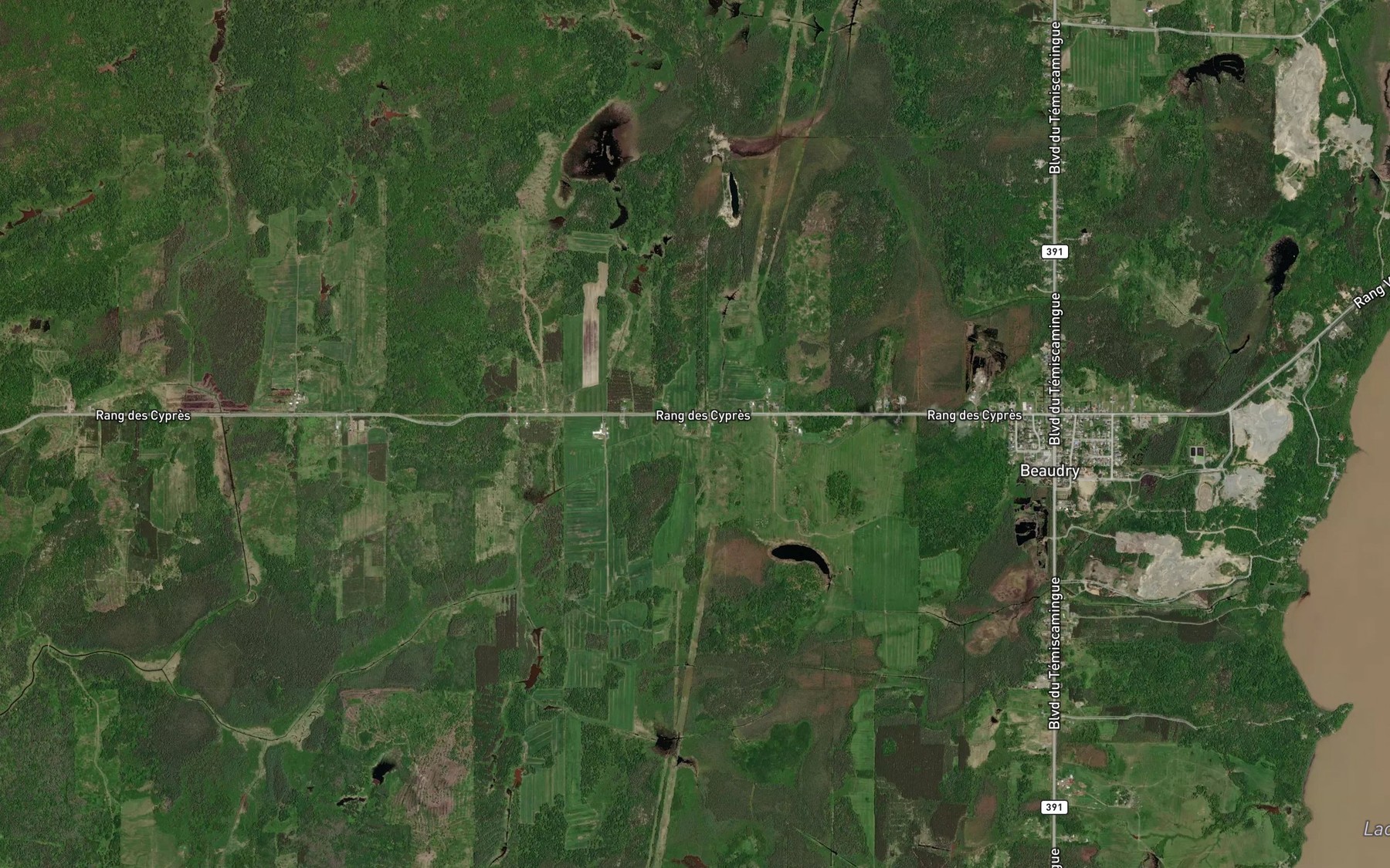 Satellite map of the Branche Ayotte