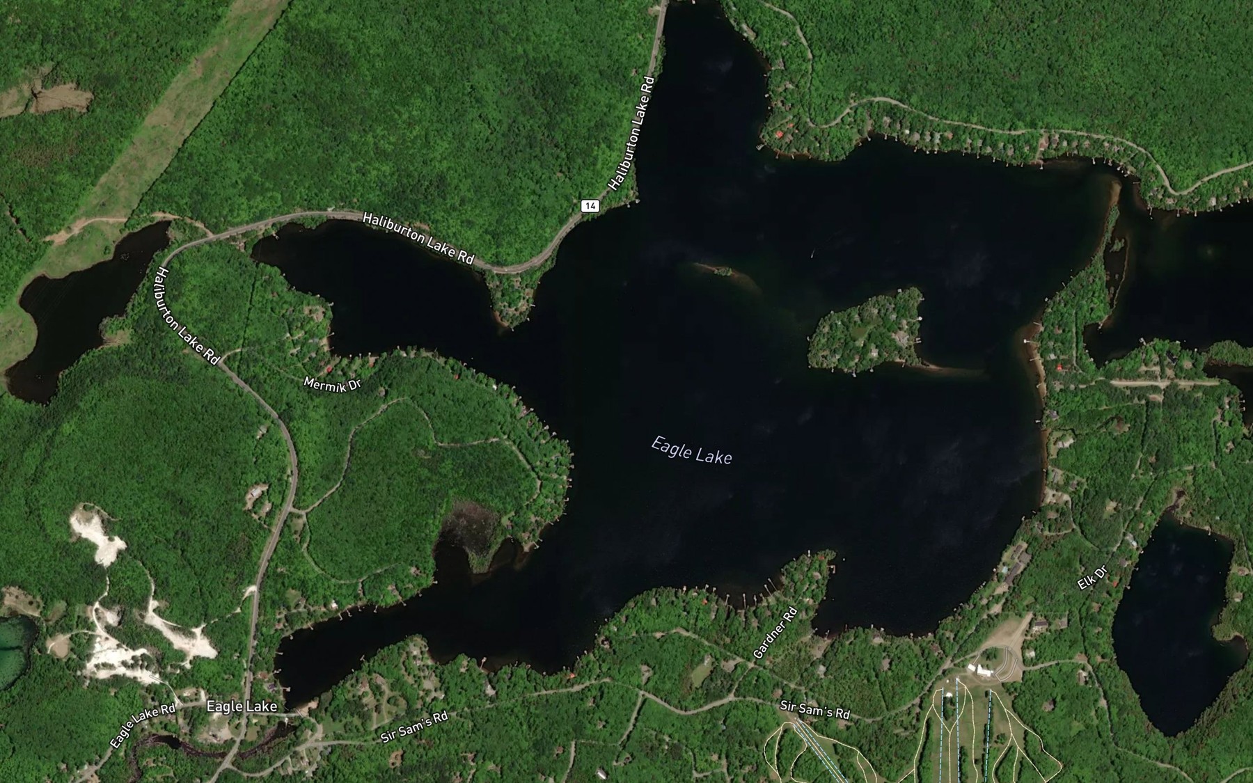 Satellite map of the Eagle Lake