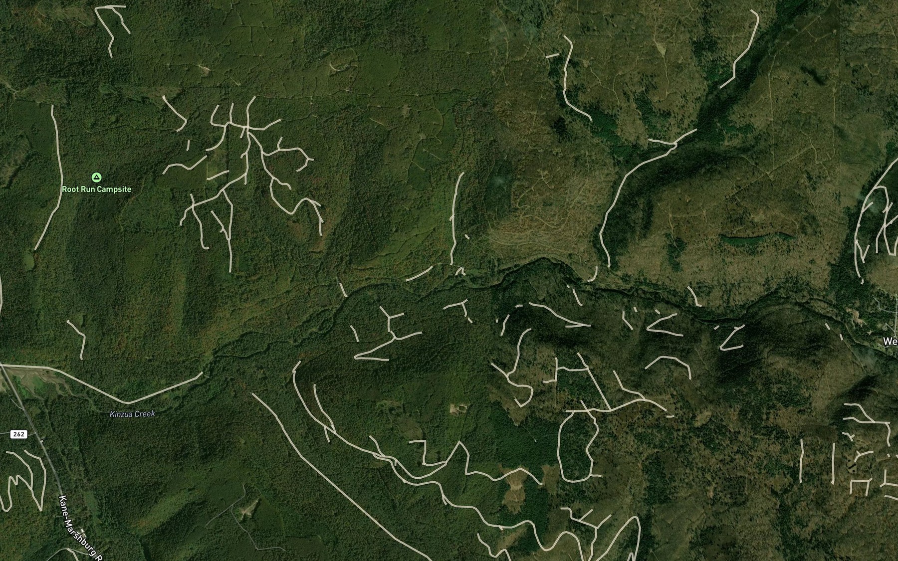 Satellite map of the Whiting Run