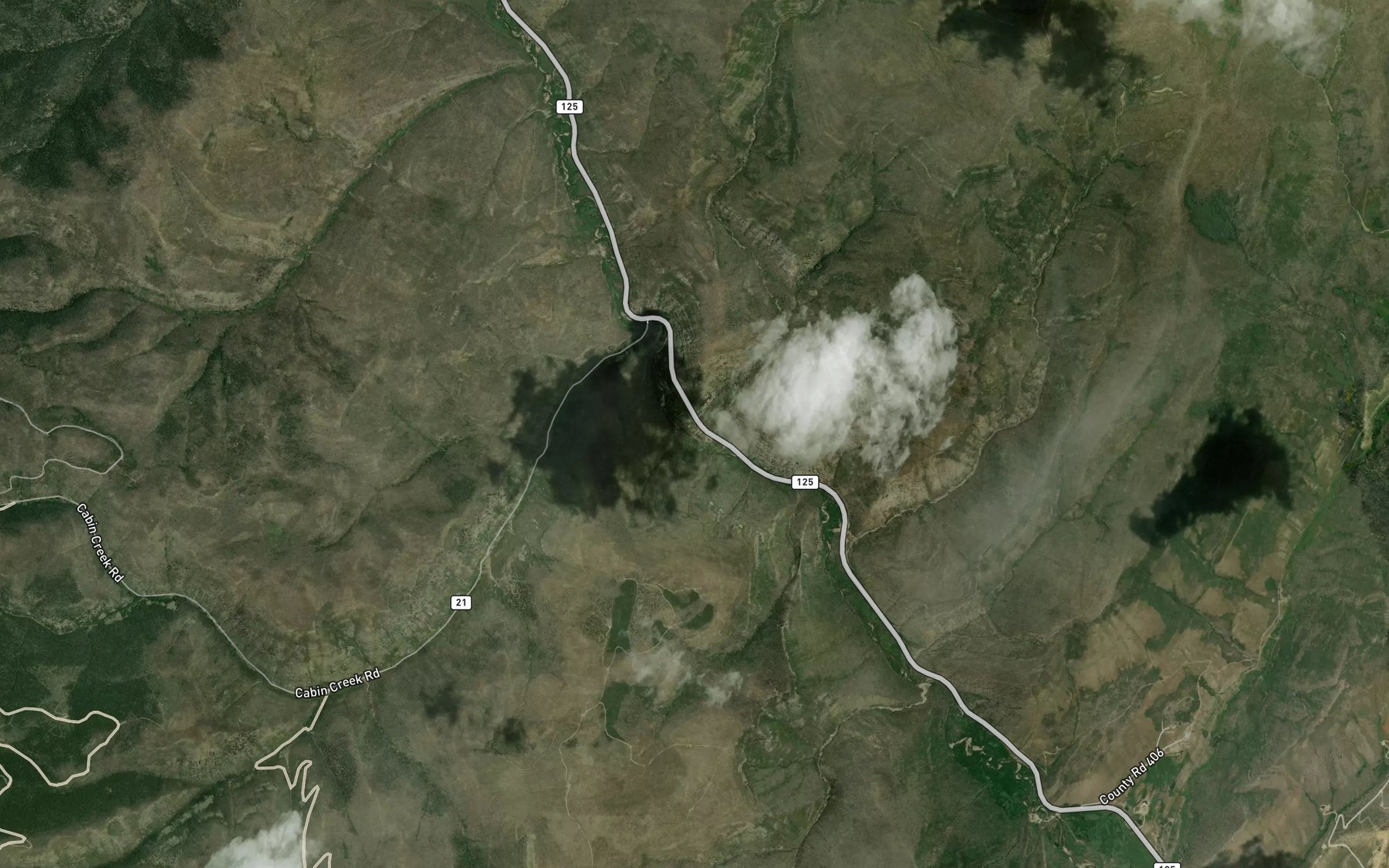 Satellite map of the Hall Creek