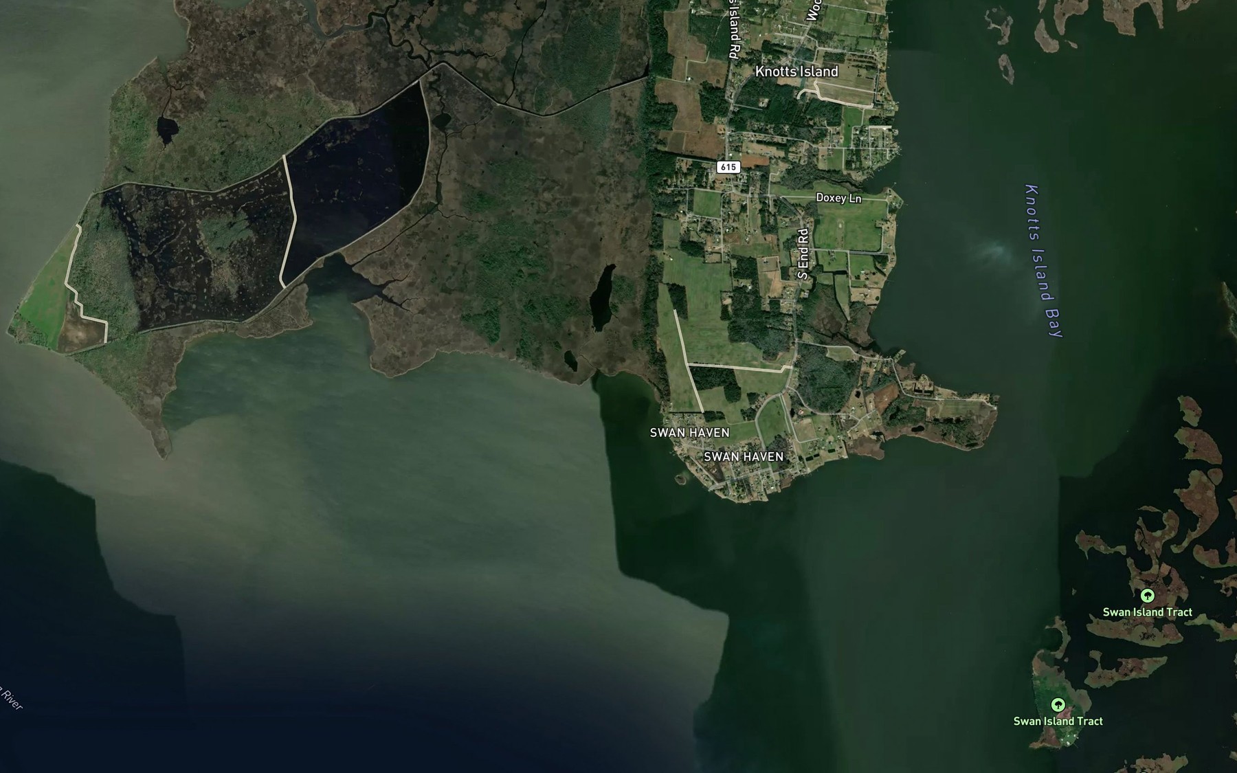 Satellite map of the Sandy Cove