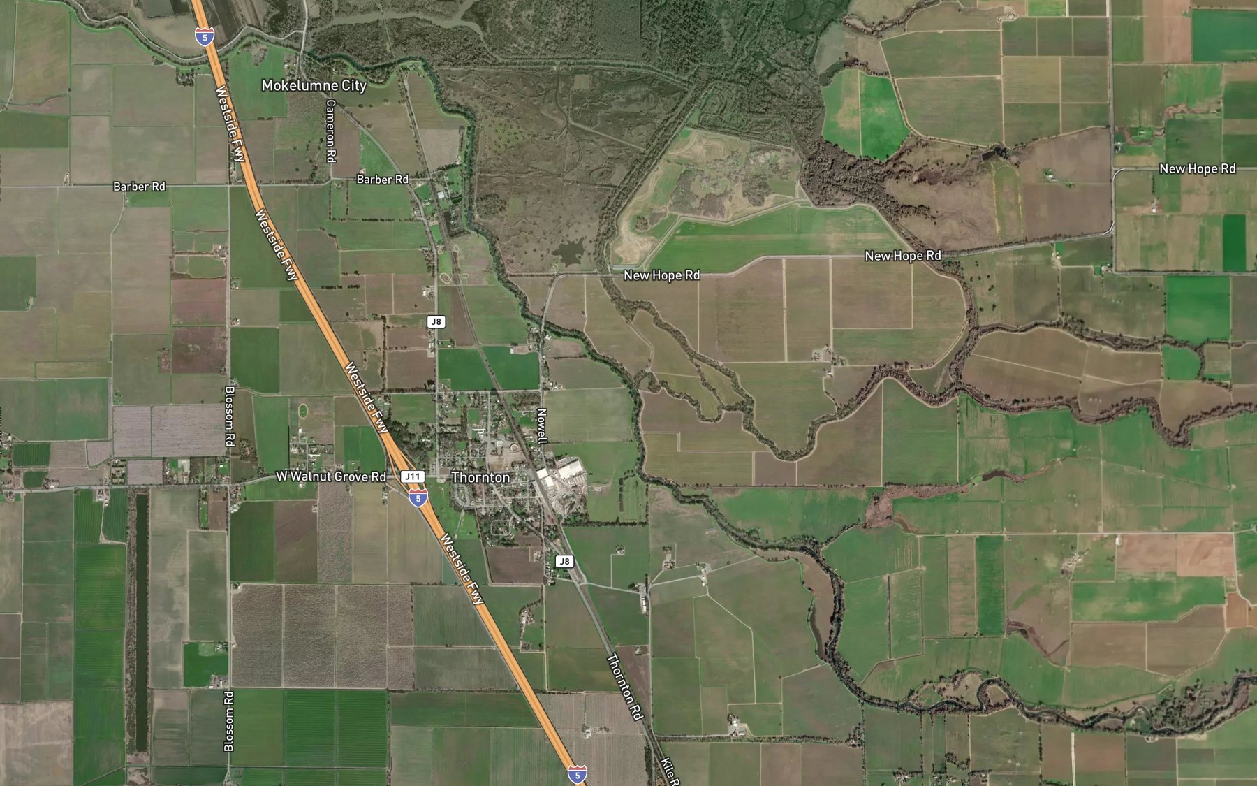 Satellite map of the Dry Creek