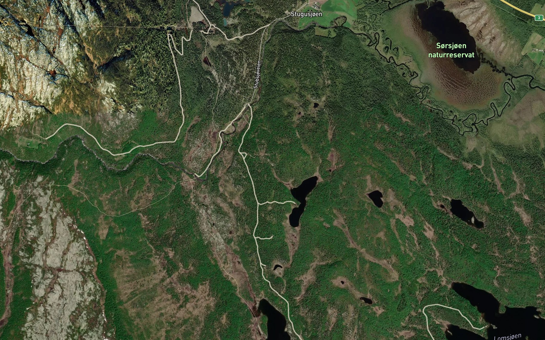 Satellite map of the Trolltjonnbekken
