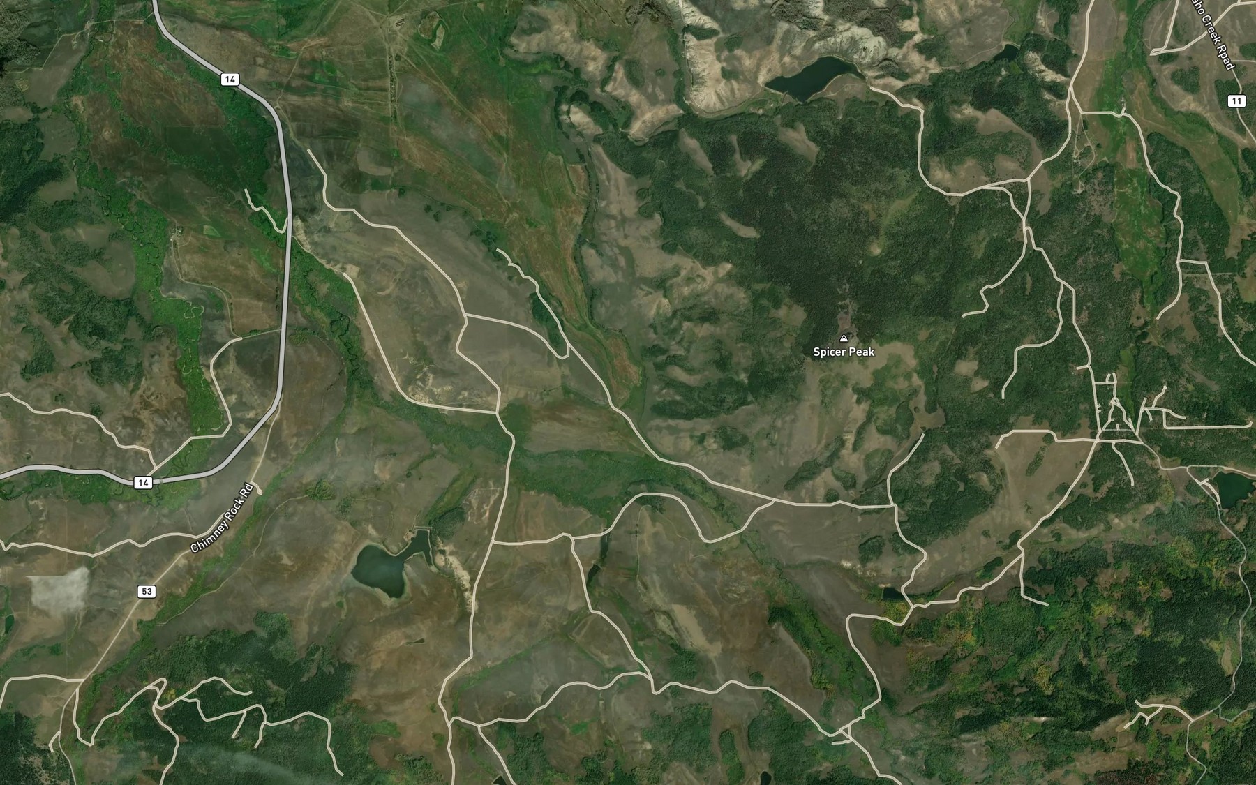 Satellite map of the Arapaho Ditch