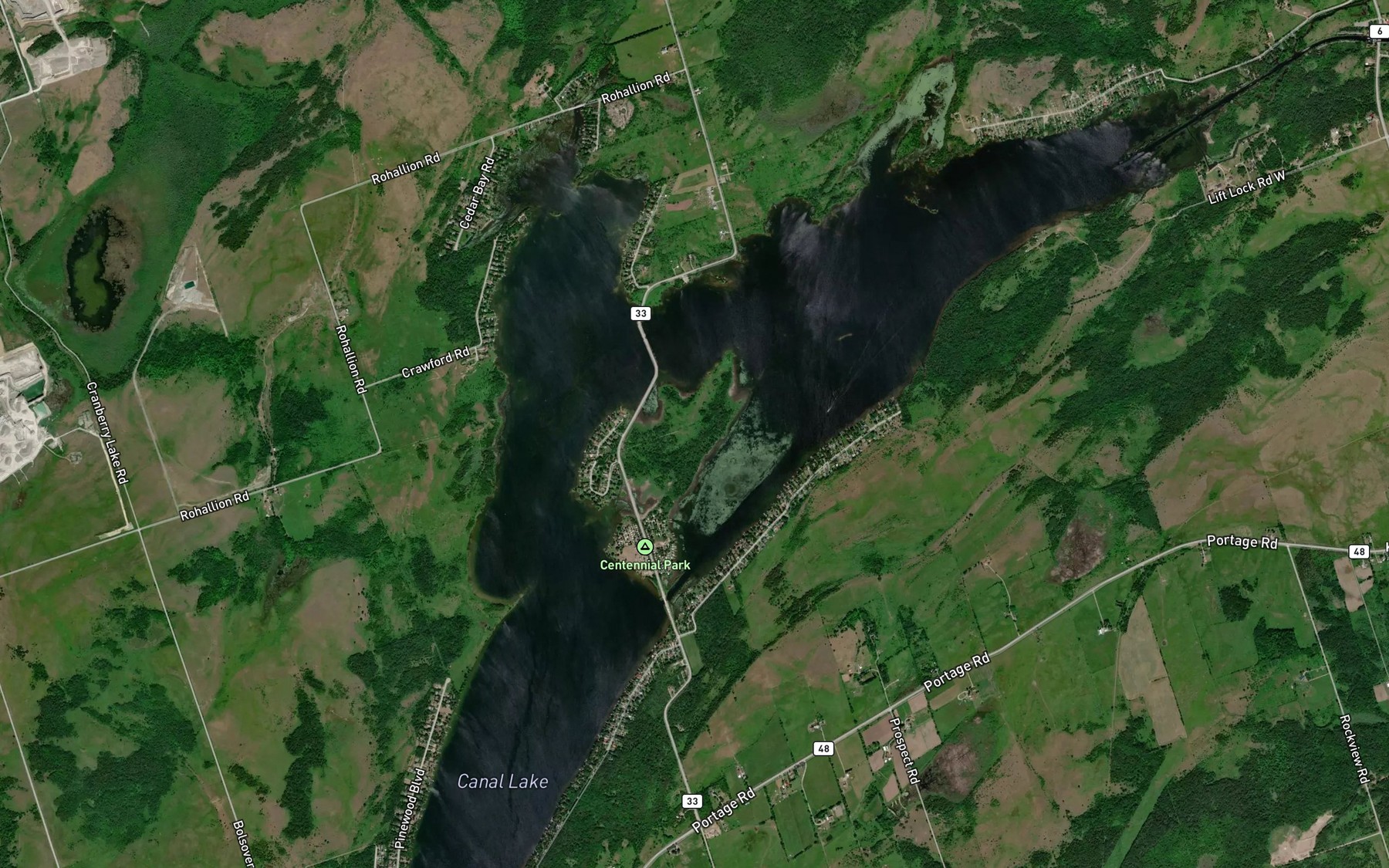Satellite map of the Canal Lake