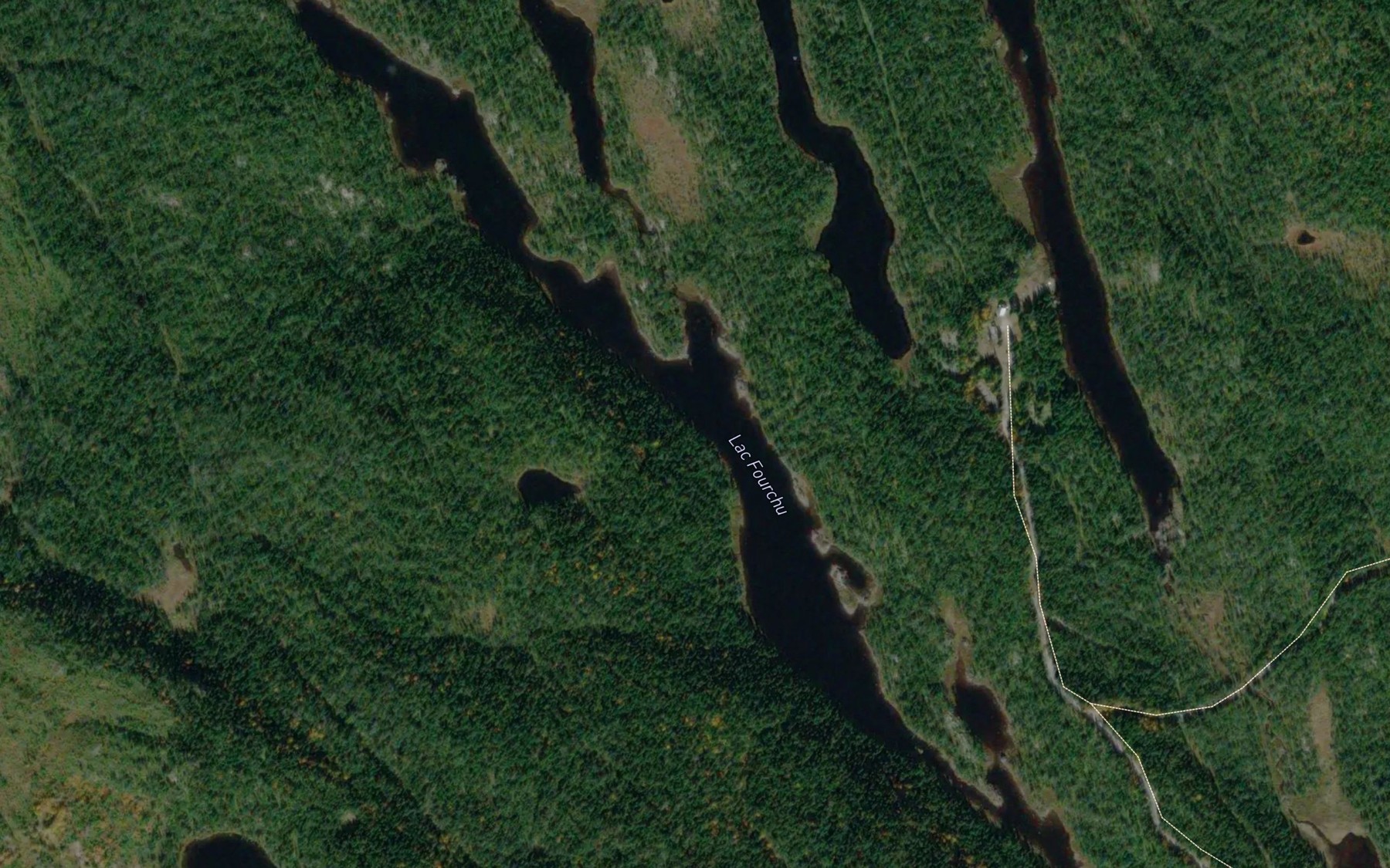 Satellite map of the Lac Fourchu