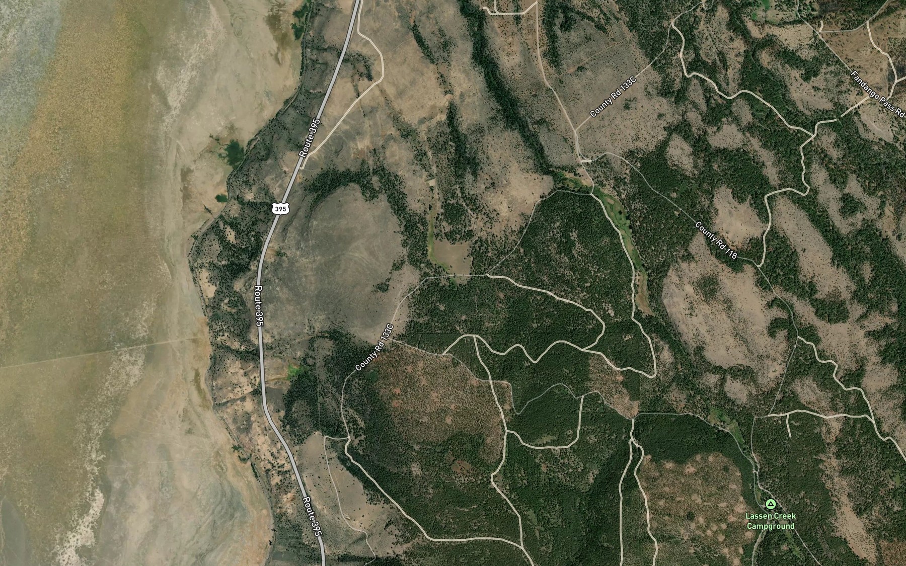 Satellite map of the Bonner Spring
