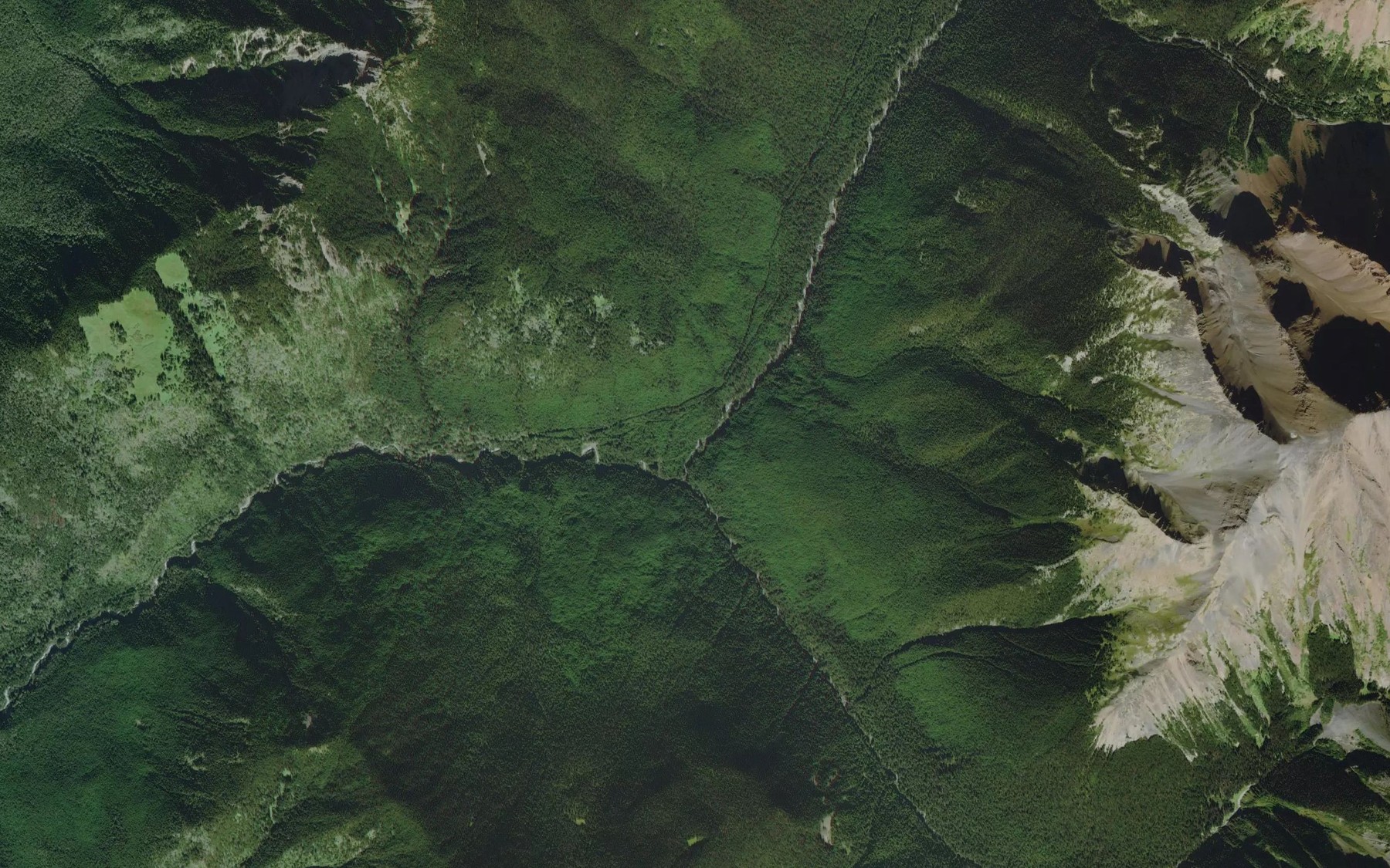 Satellite map of the Slater Creek