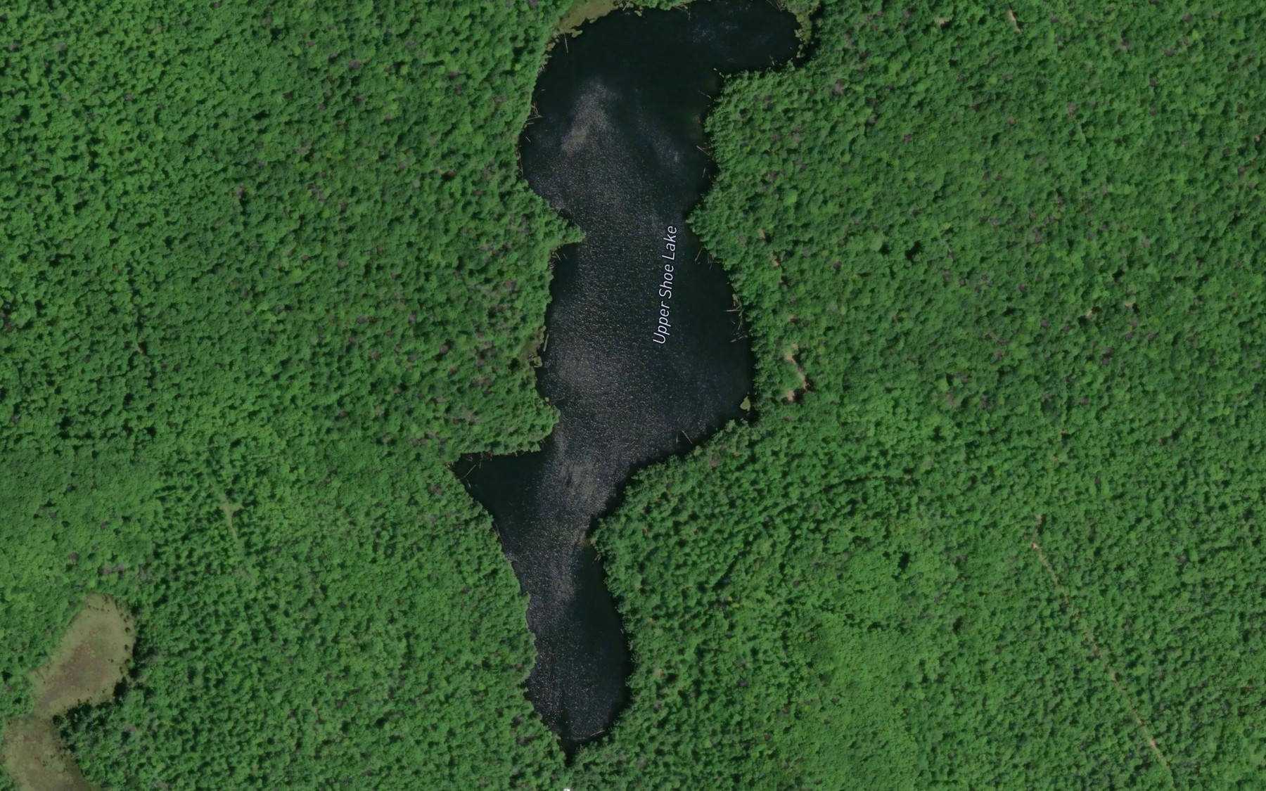 Satellite map of the Upper Shoe Lake