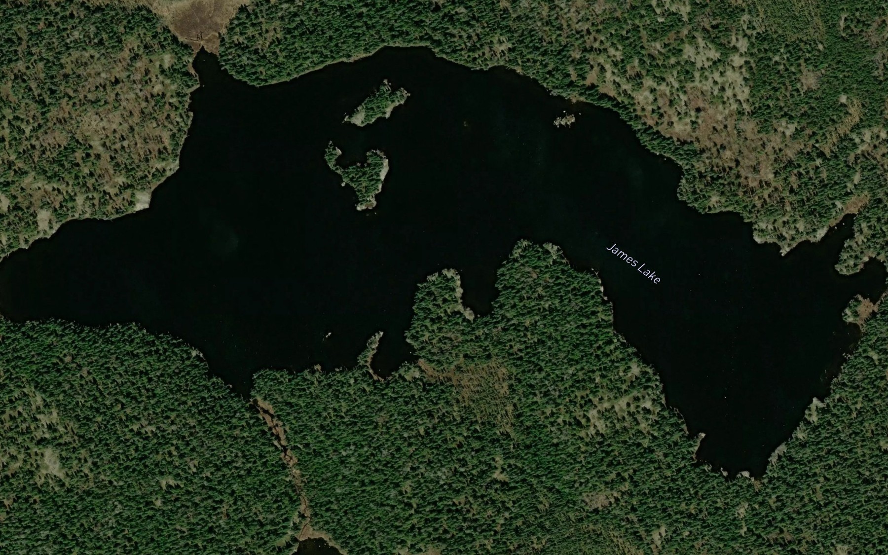 Satellite map of the James Lake