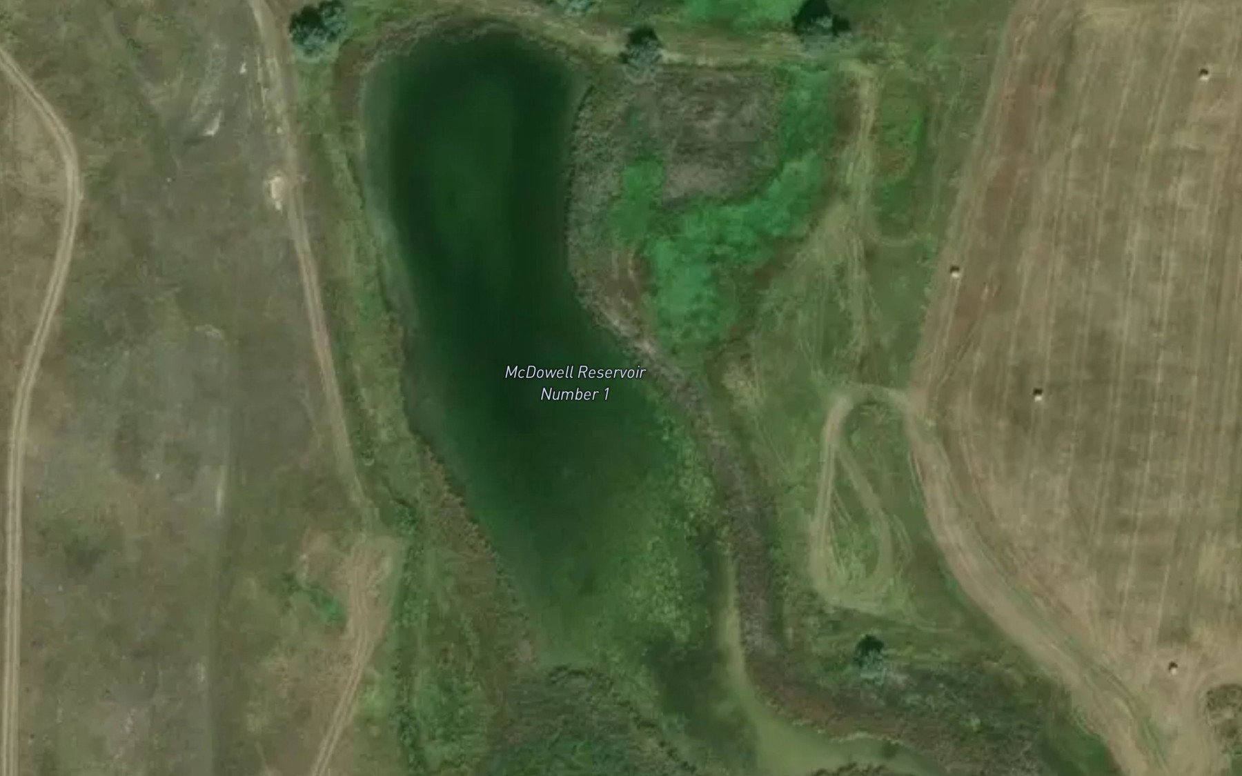 Satellite map of the McDowell Reservoir Number 1