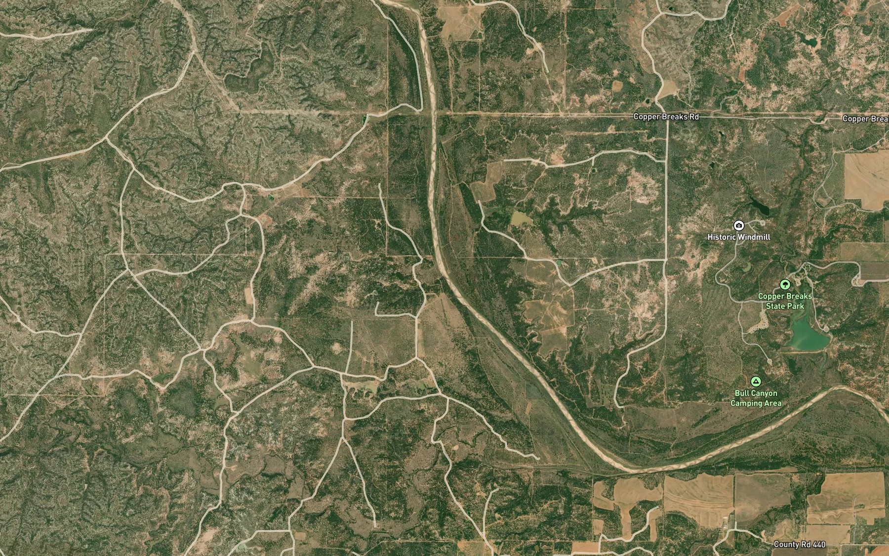 Satellite map of the Mud Creek
