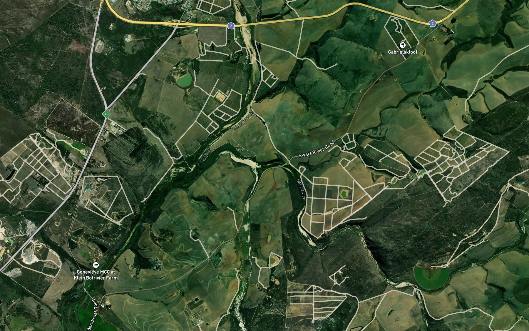 Satellite map of the Swartrivier
