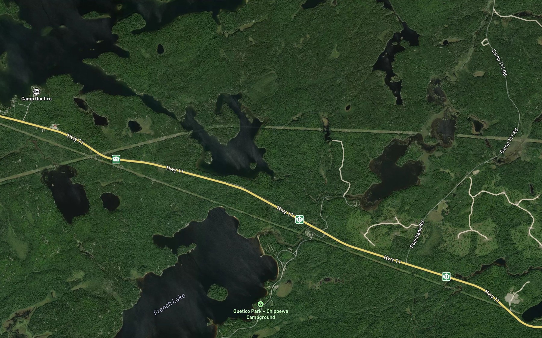 Satellite map of the Little Pickerel River