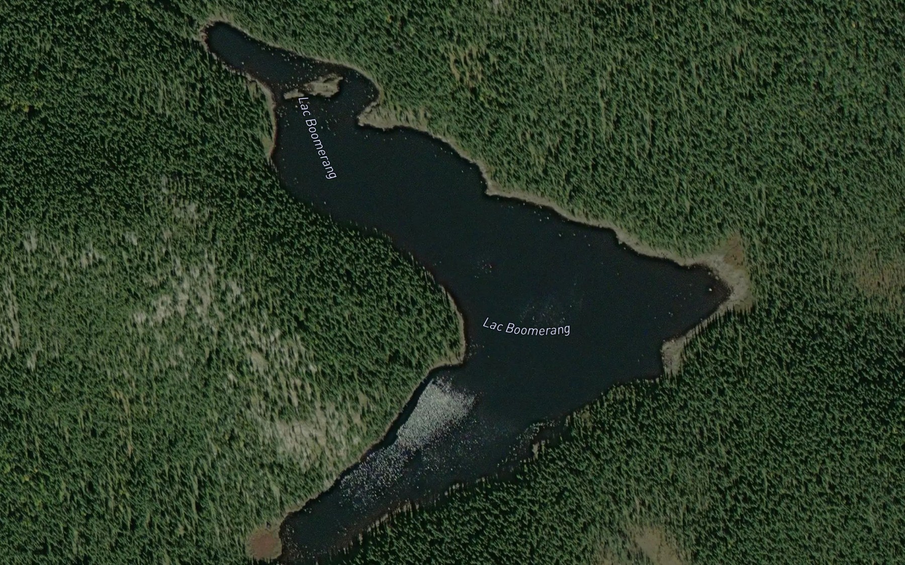 Satellite map of the Lac Boomerang