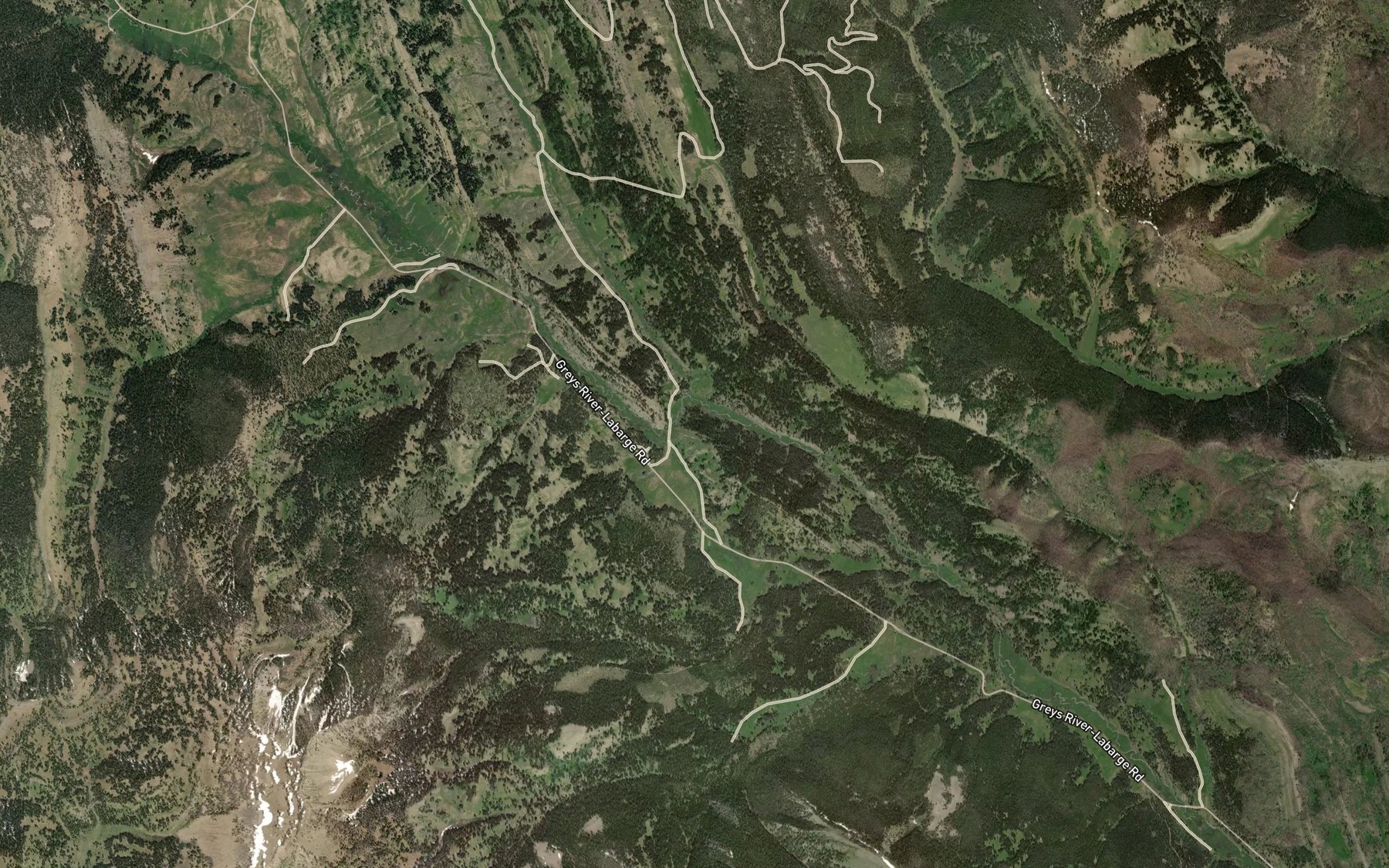 Satellite map of the Little Clear Creek