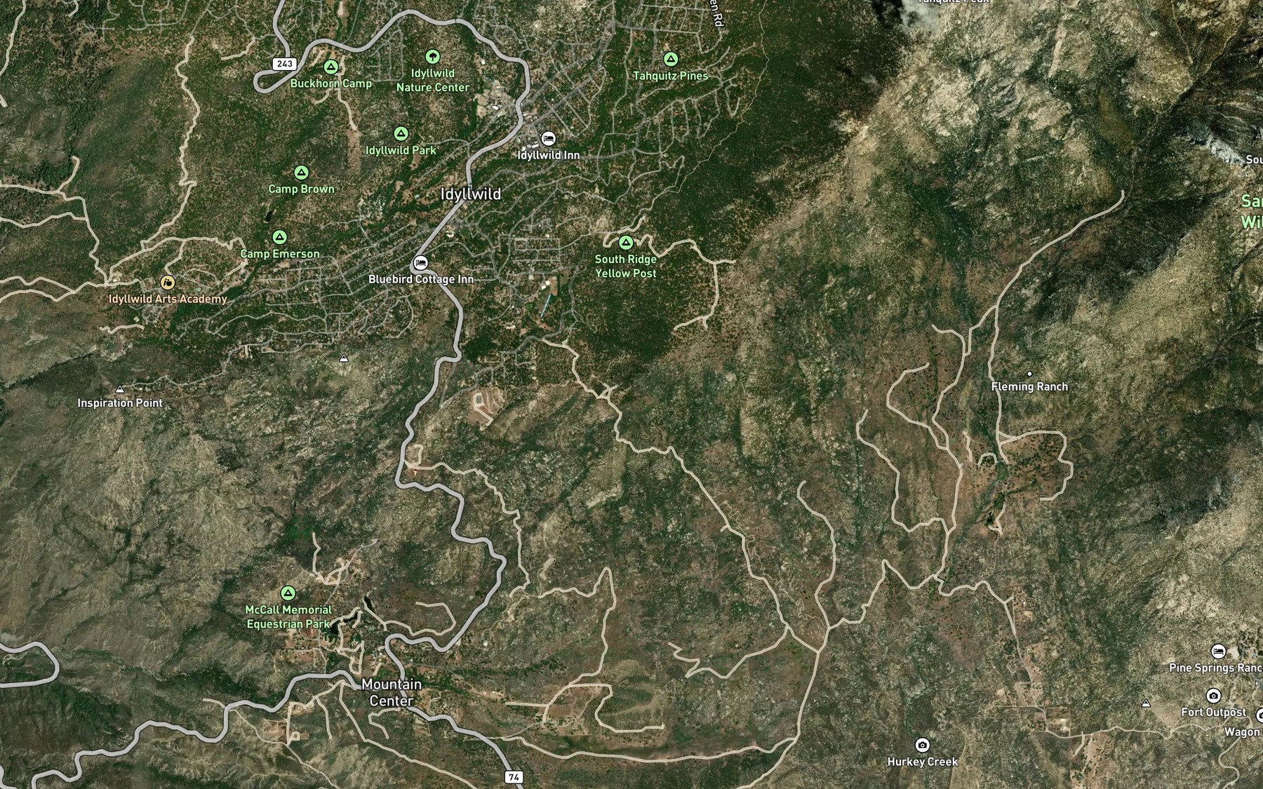 Satellite map of the Big Cedar Spring