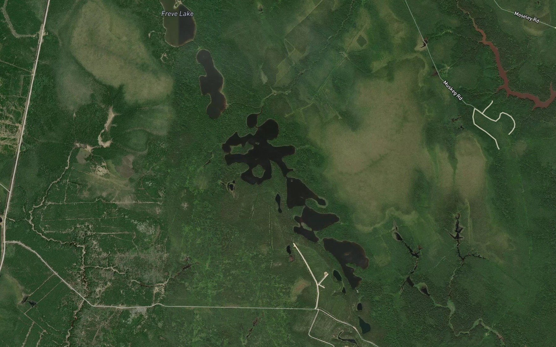 Satellite map of the Woolley Lake