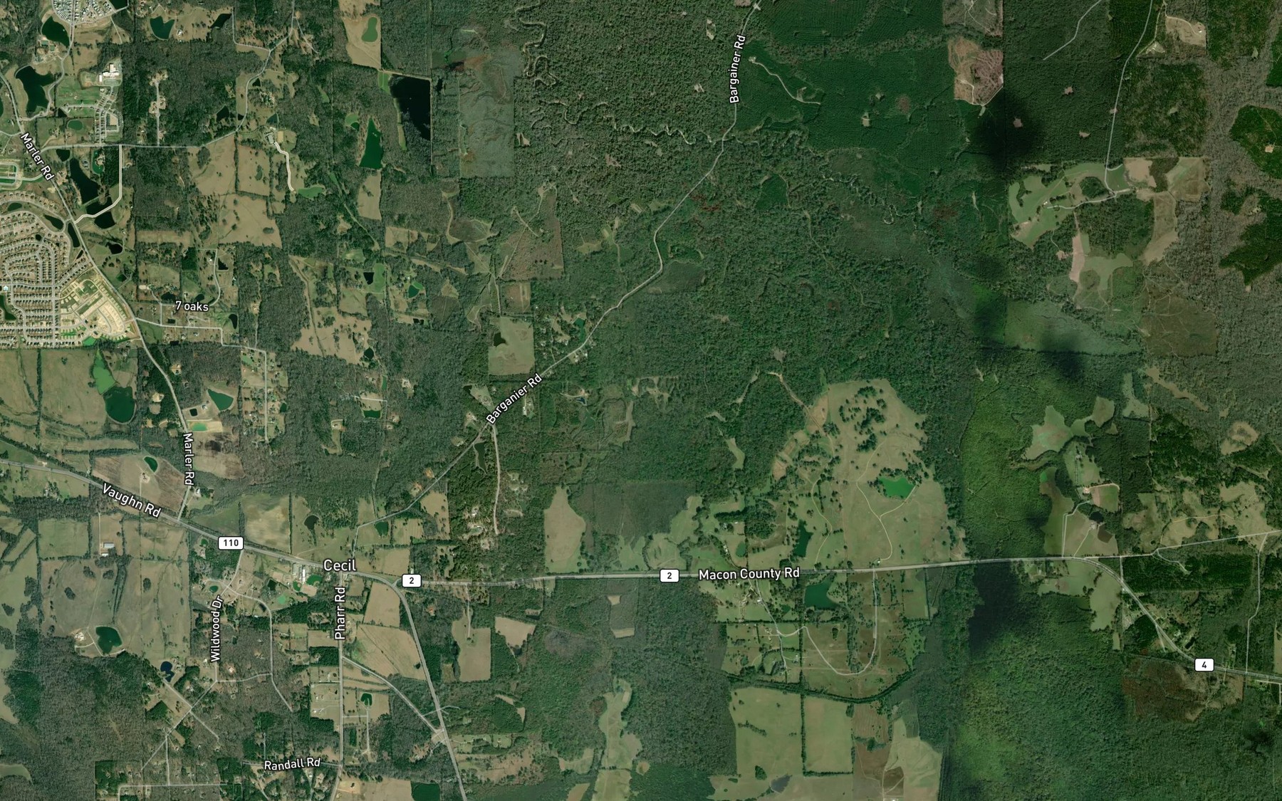 Satellite map of the Mathews Slough