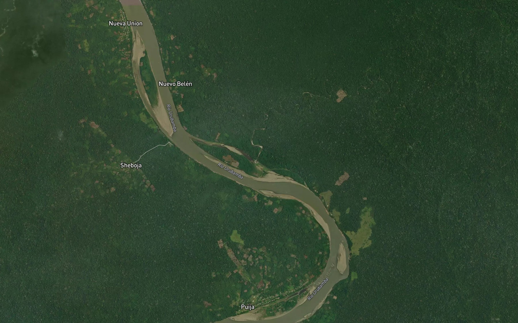 Satellite map of the Quebrada Shambuyacu