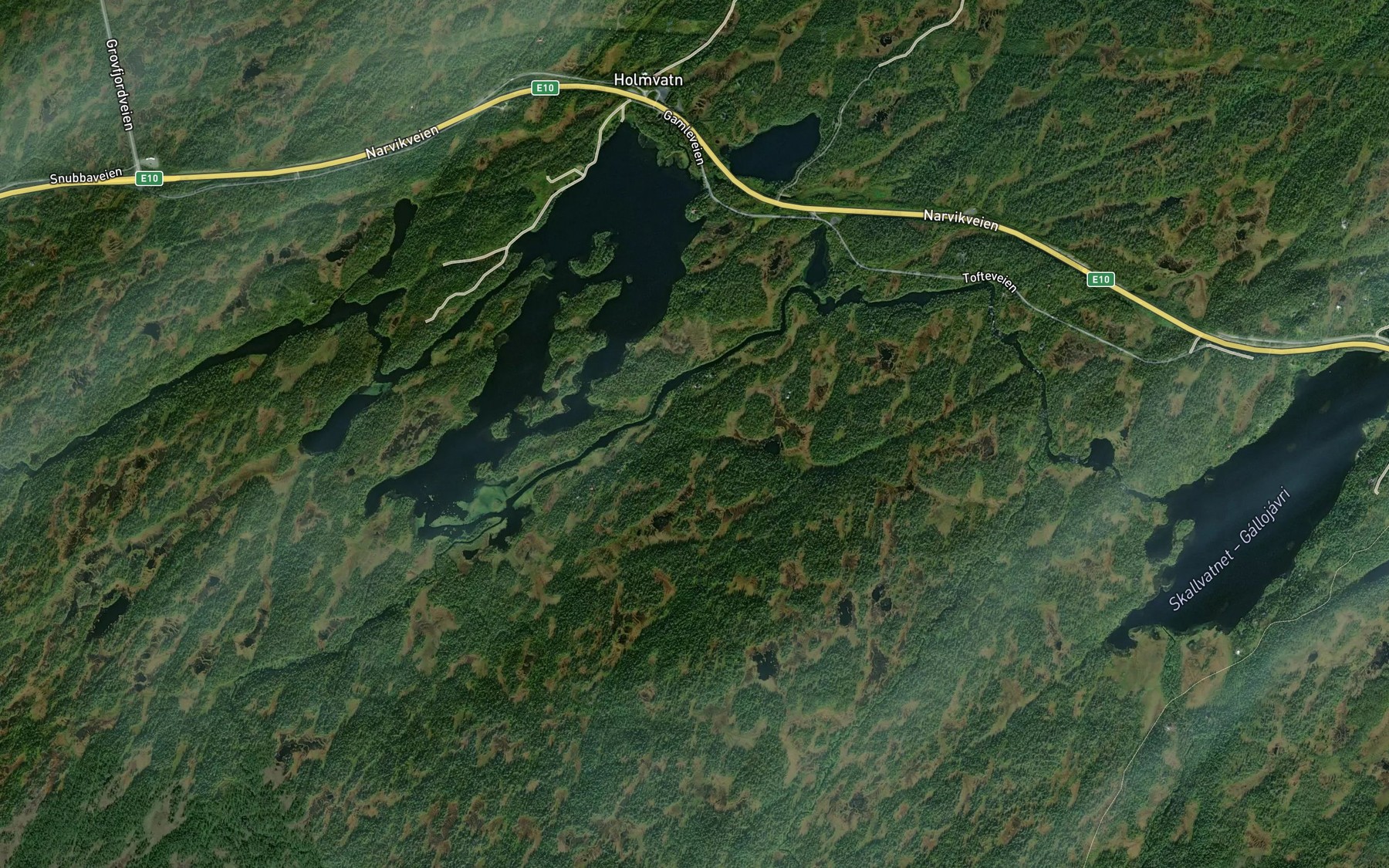 Satellite map of the Skollelva
