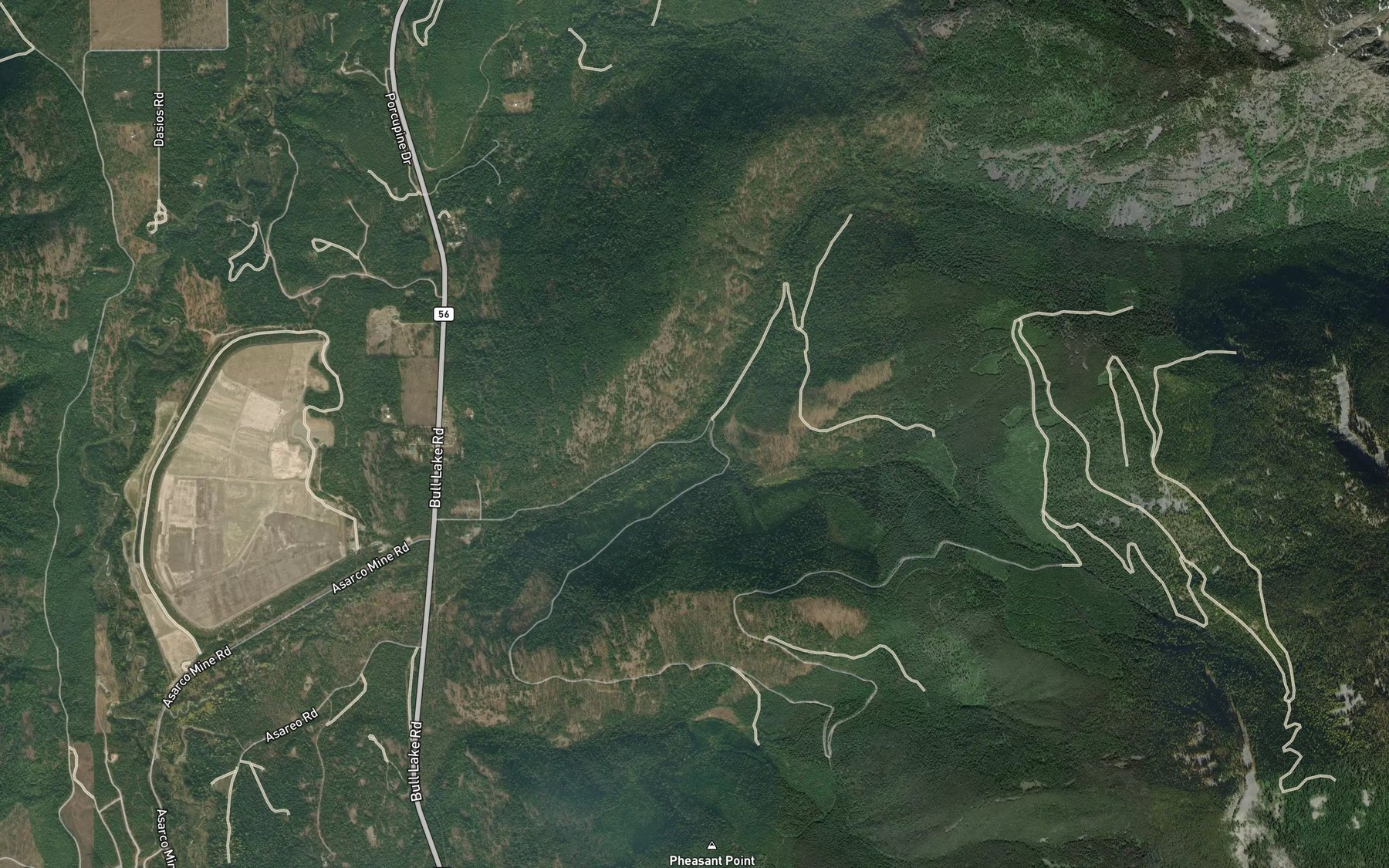Satellite map of the Madge Creek
