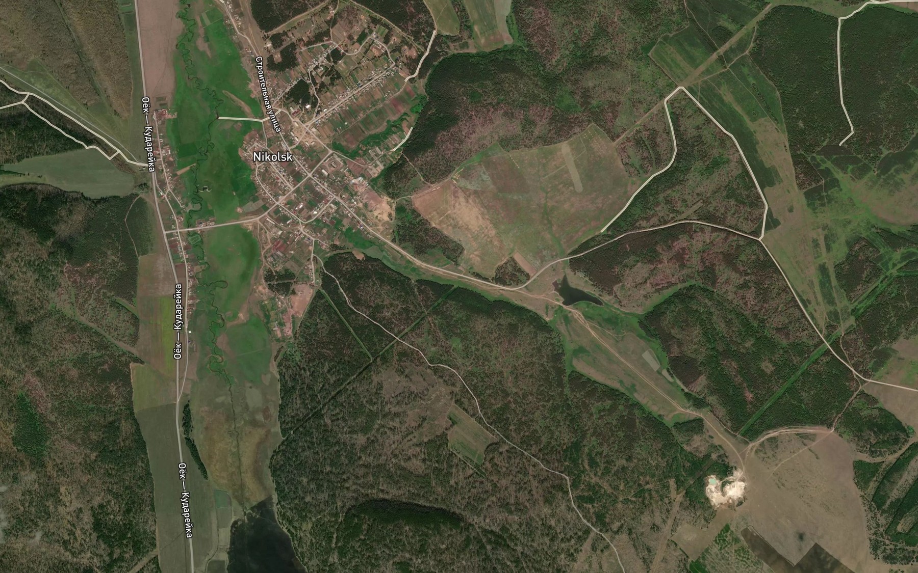 Satellite map of the Pad' Glubokaya