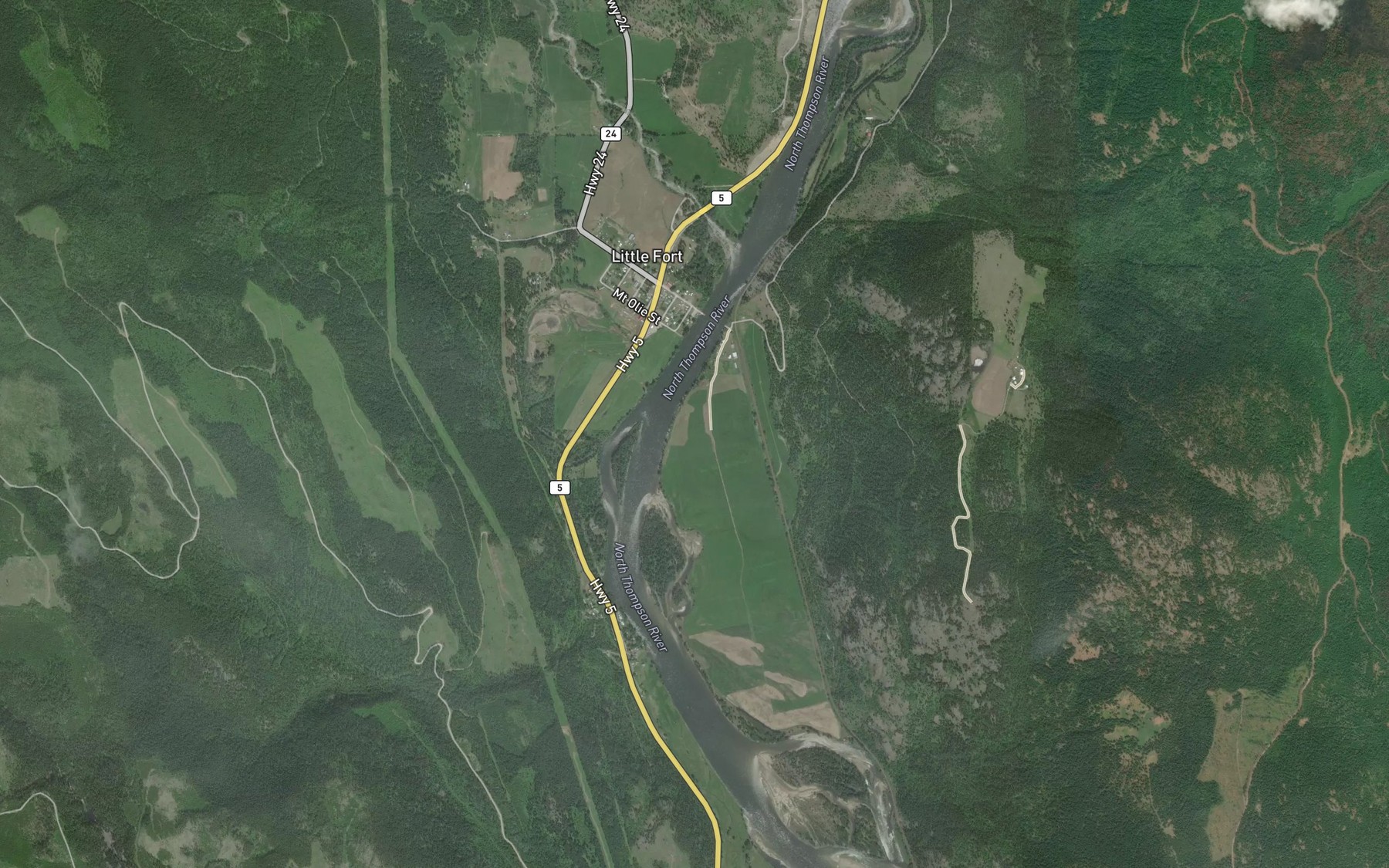 Satellite map of the Lemieux Creek