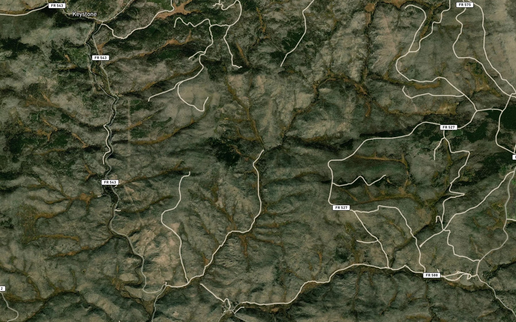 Satellite map of the Spring Creek