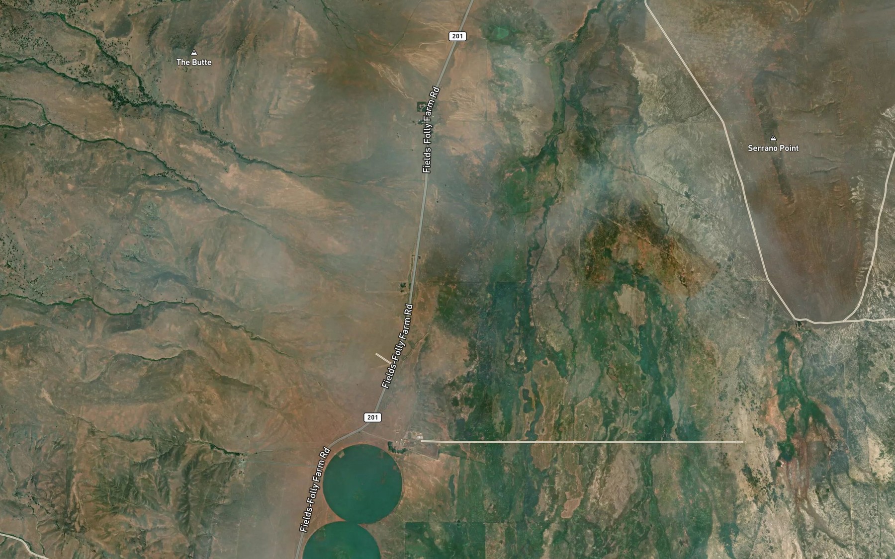 Satellite map of the Kueny Ditch