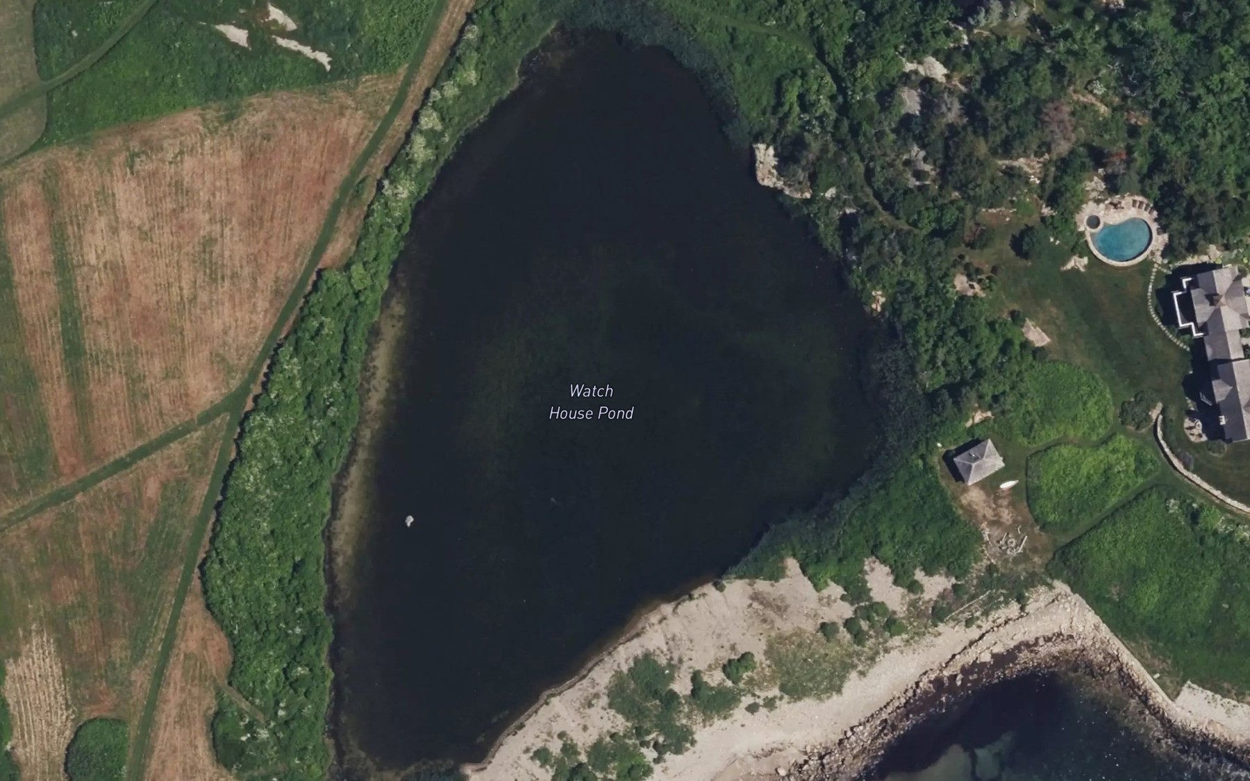 Satellite map of the Watch House Pond