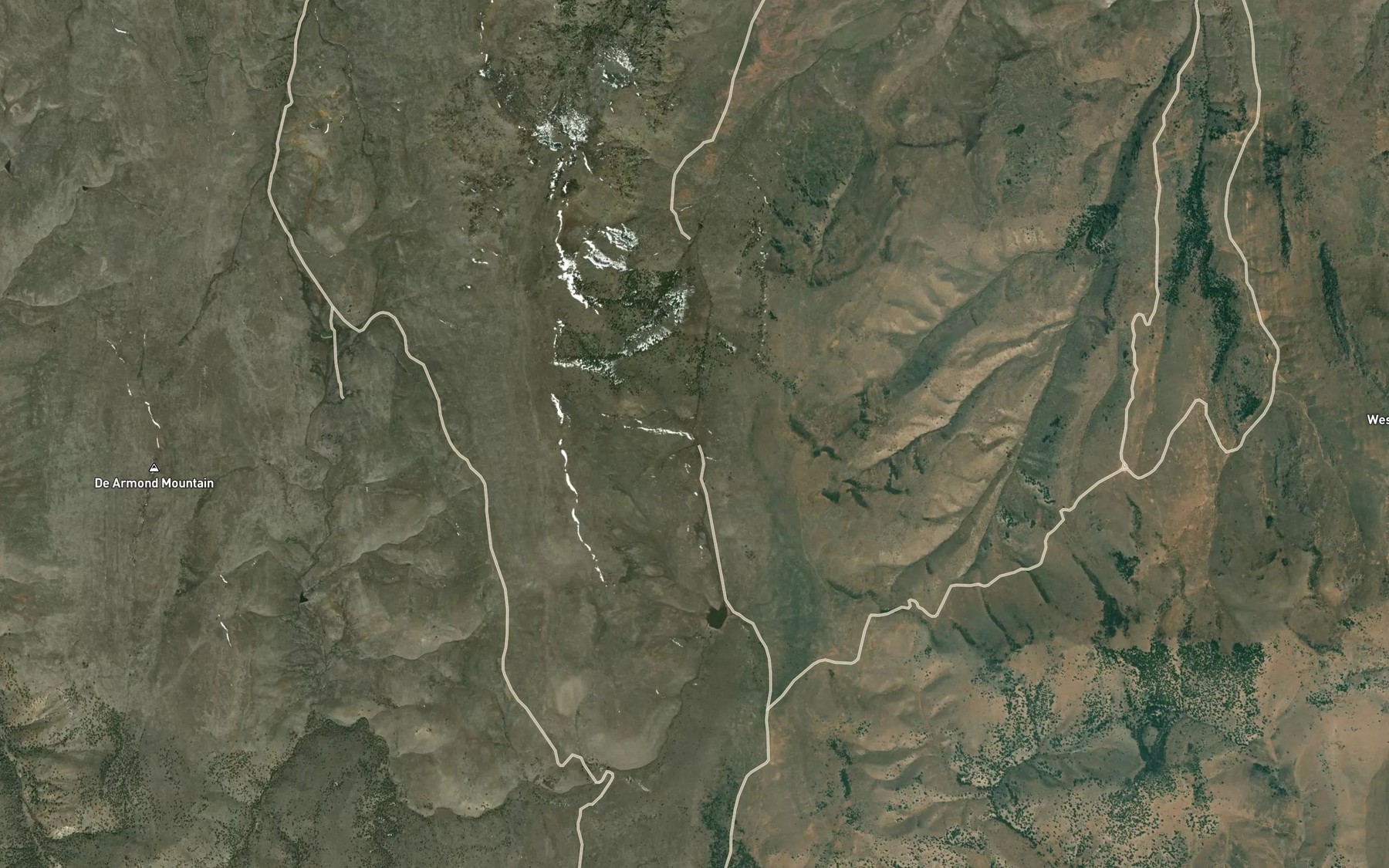 Satellite map of the Big Flat Spring