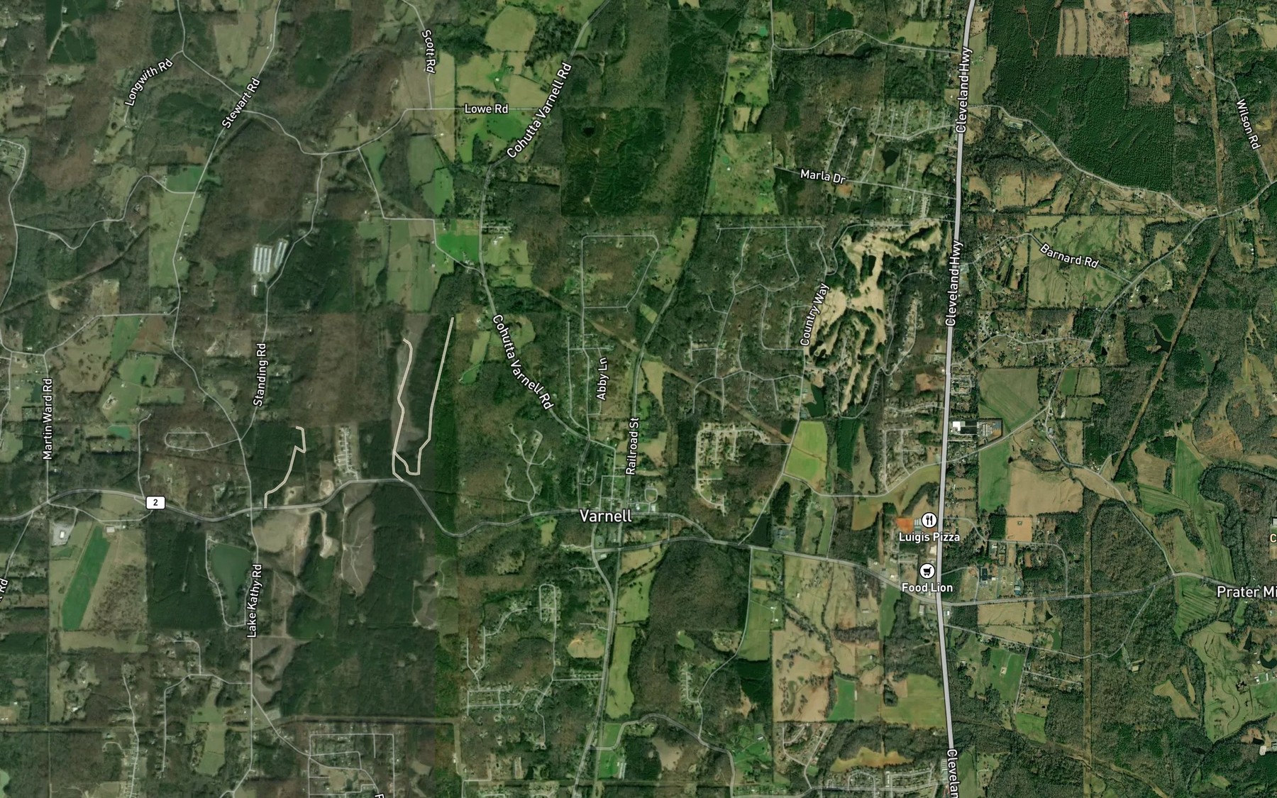 Satellite map of the Blue Spring