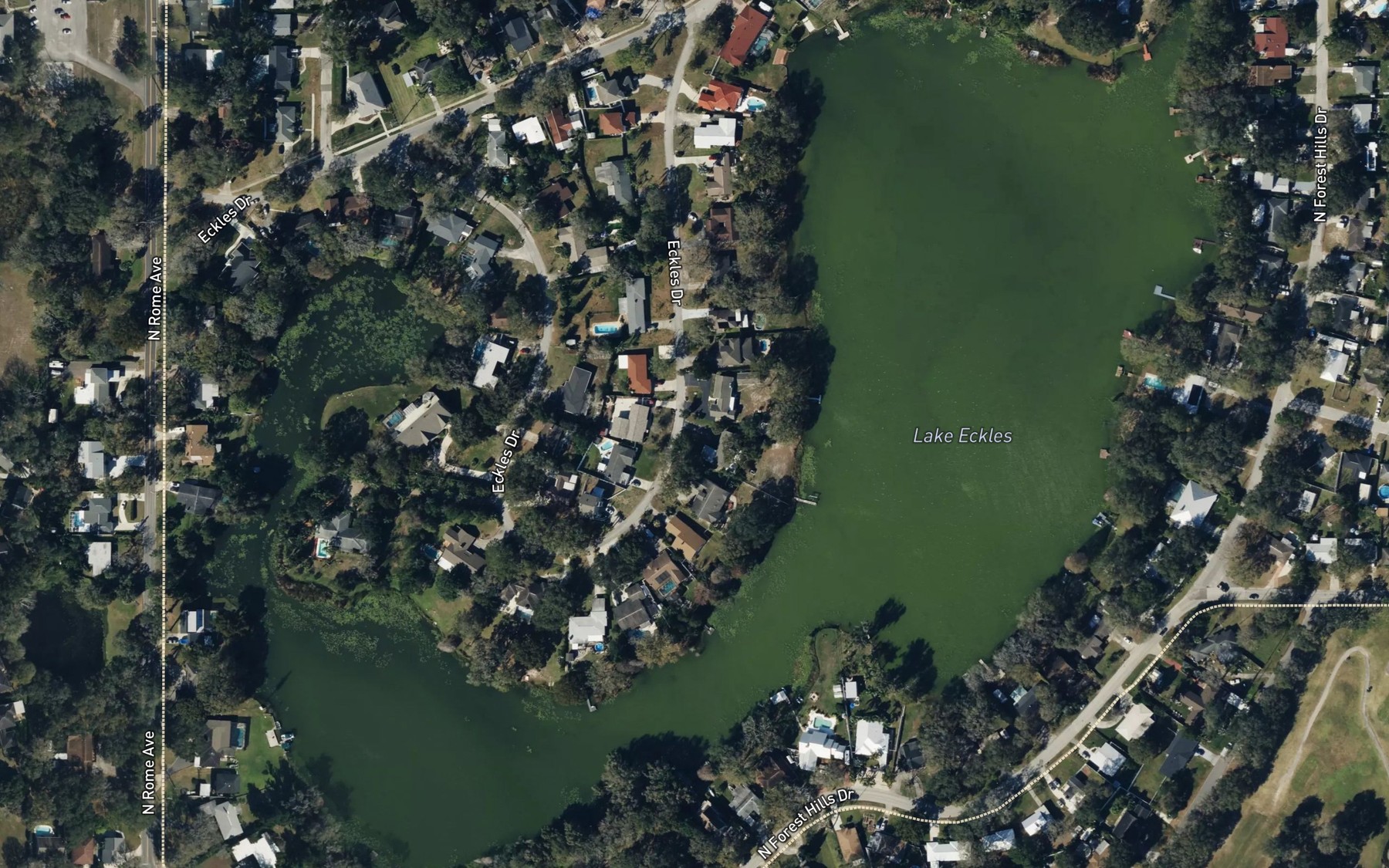 Satellite map of the Lake Eckles