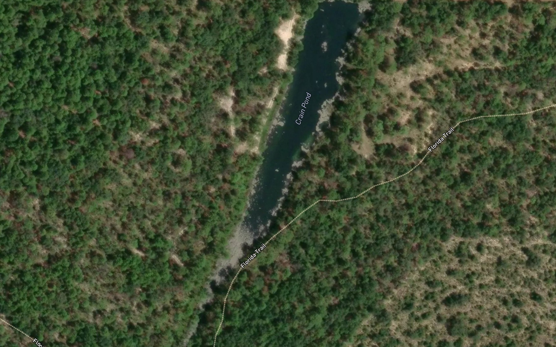 Satellite map of the Crain Pond