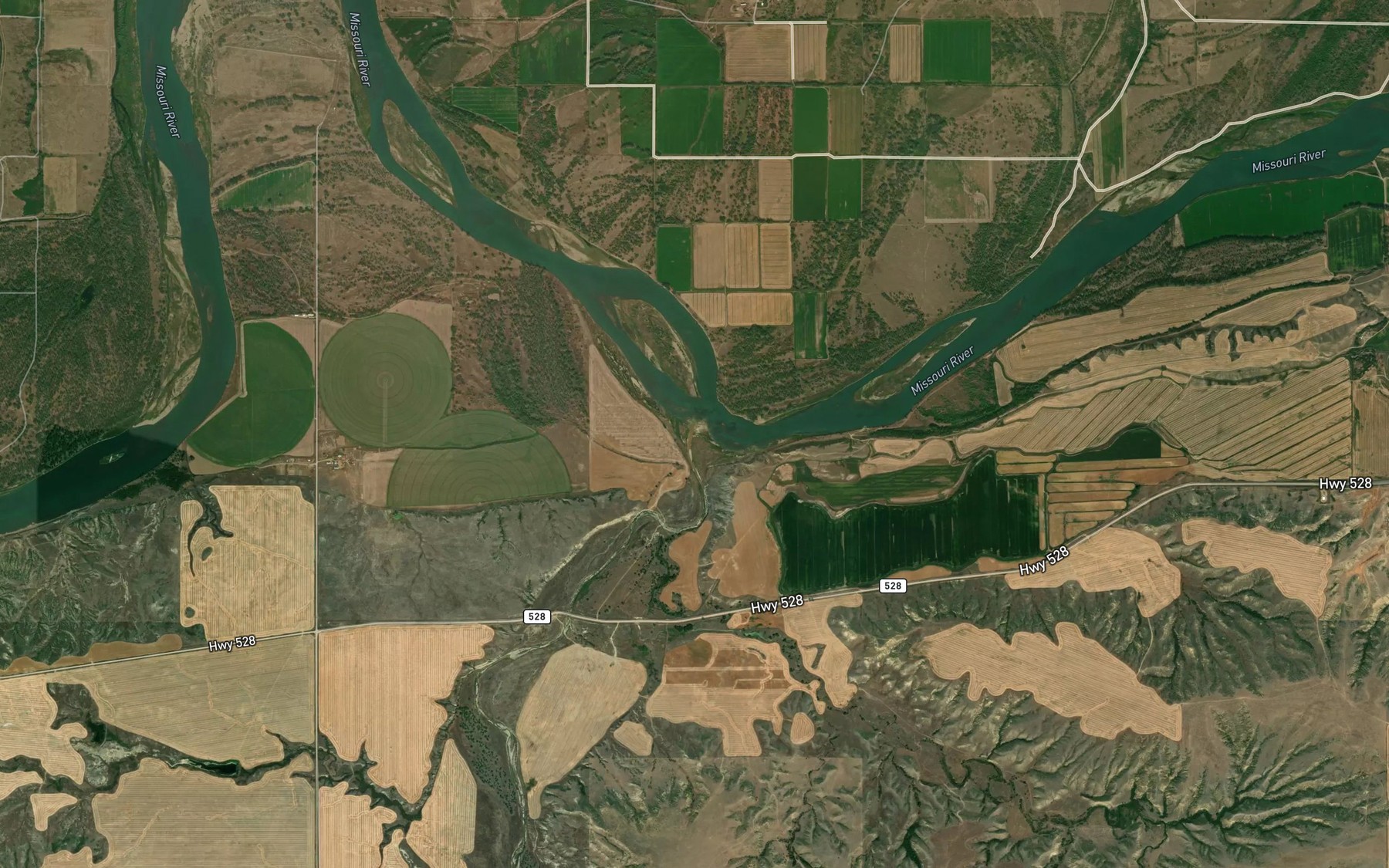 Satellite map of the Prairie Elk Creek