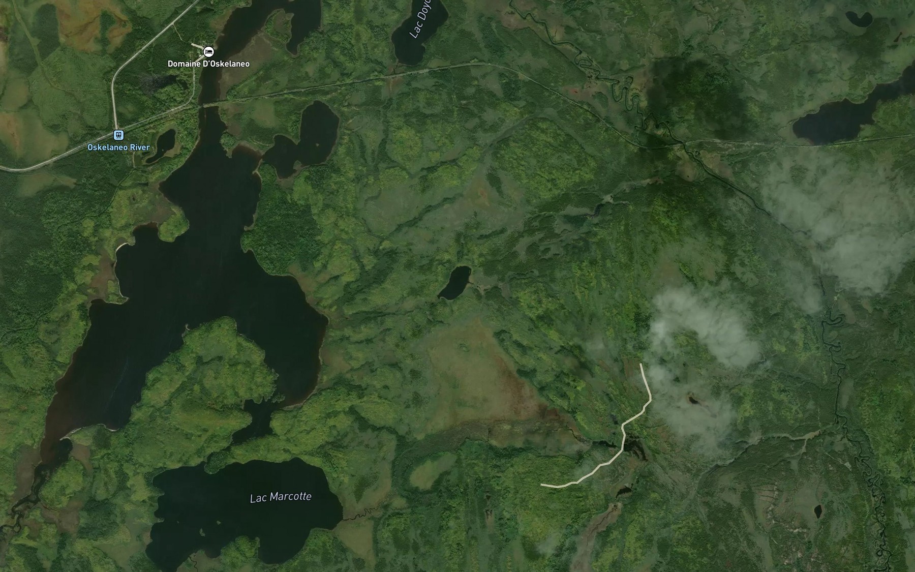Satellite map of the Lac de la Sueur