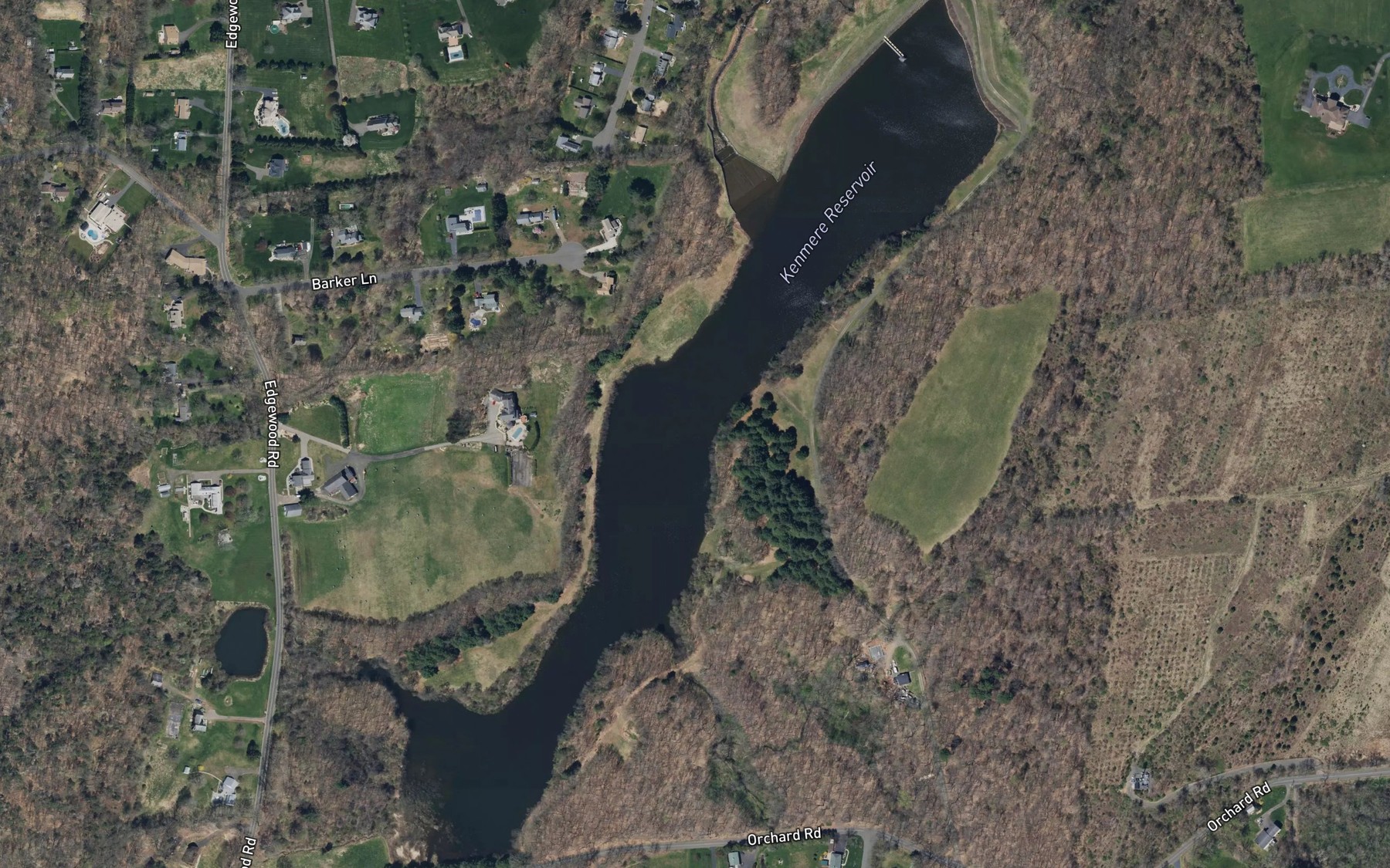 Satellite map of the Kenmere Reservoir