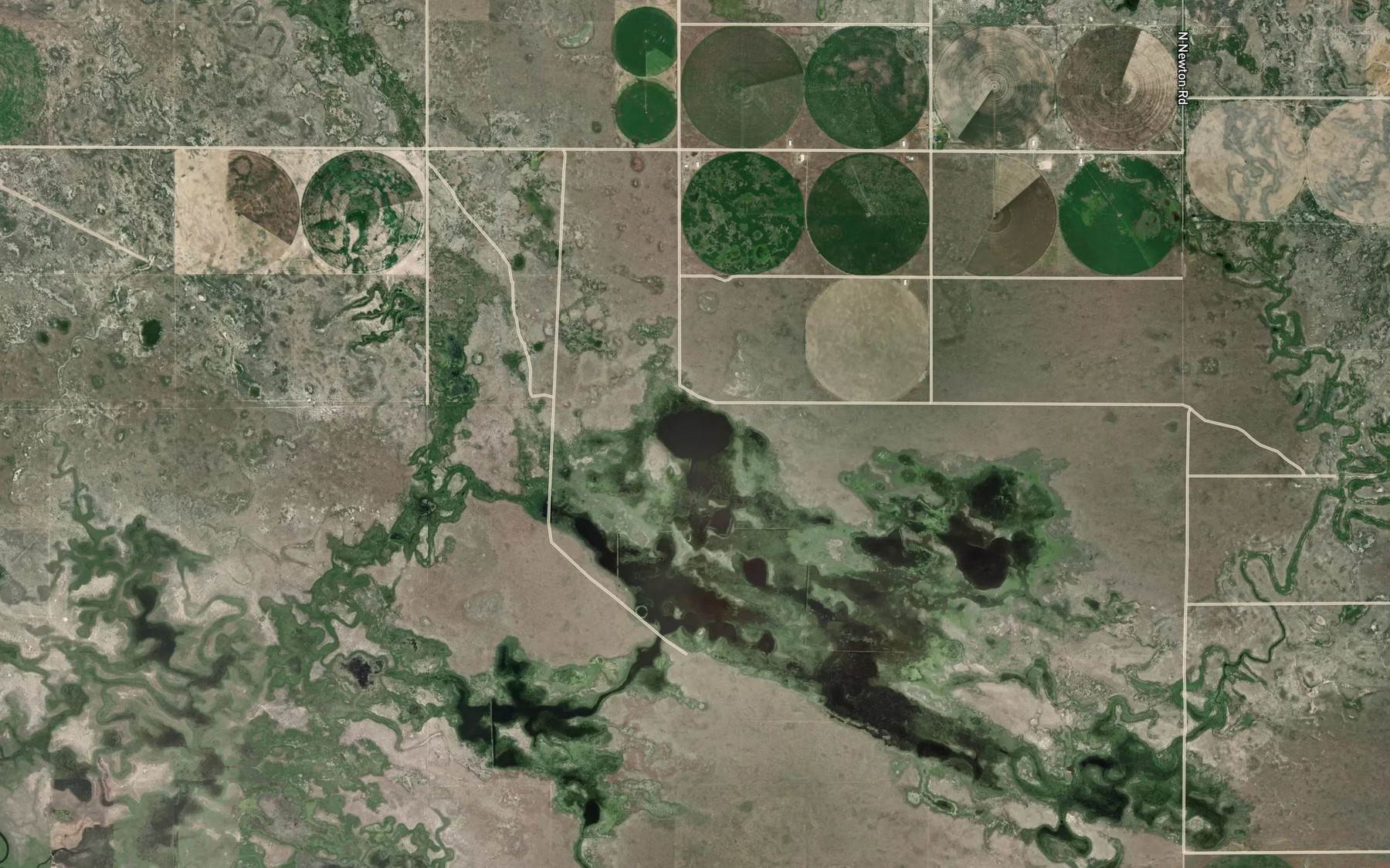 Satellite map of the Bennett Lake