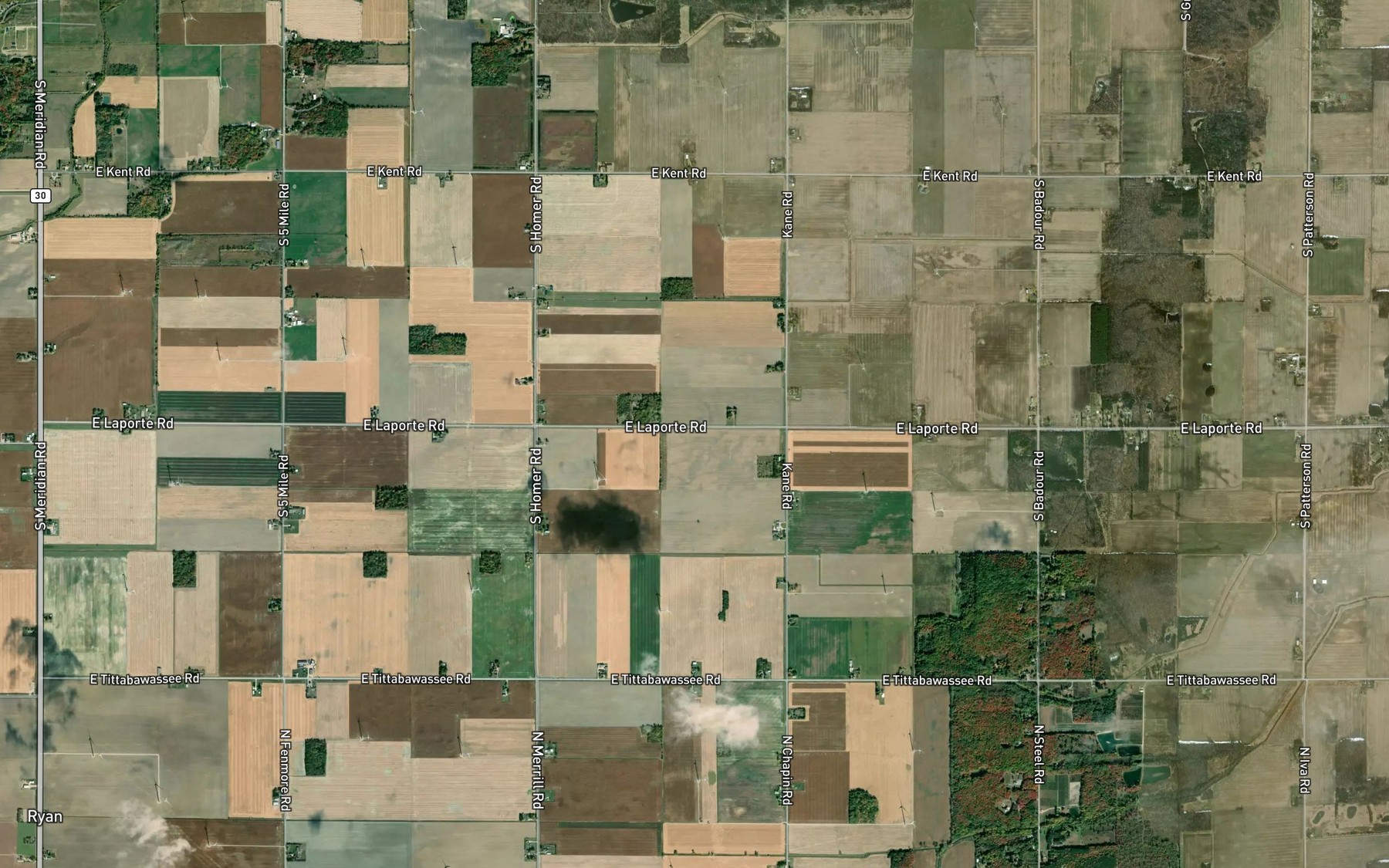 Satellite map of the Mount Haley Drain