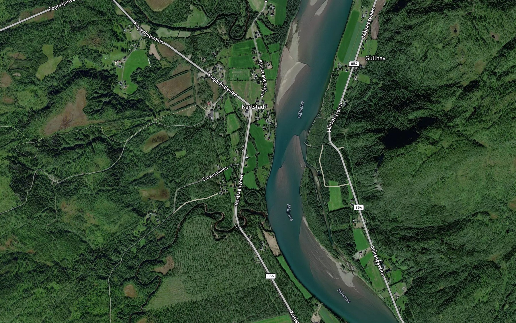 Satellite map of the Langgjota