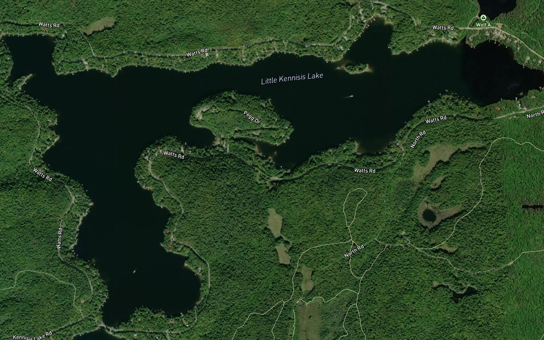 Satellite map of the Little Kennisis Lake