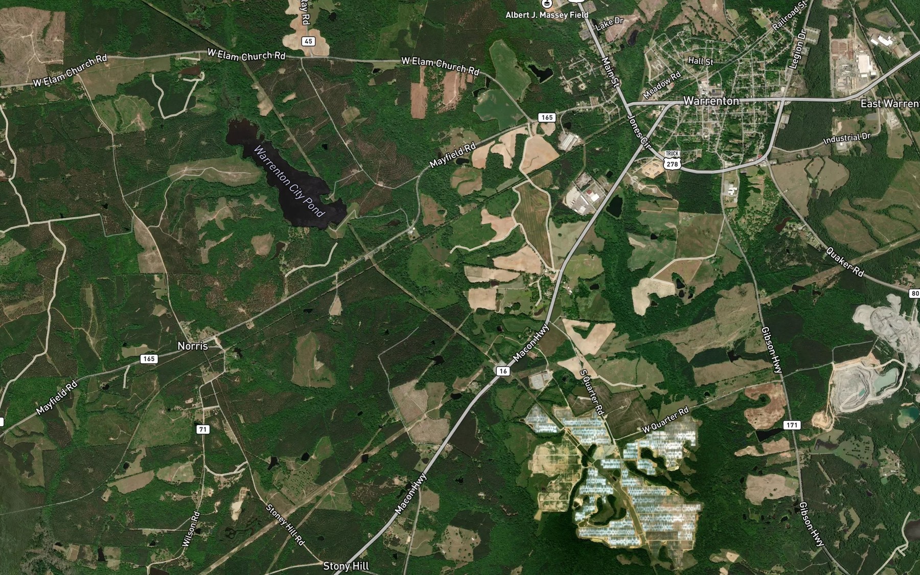 Satellite map of the Whetstone Creek