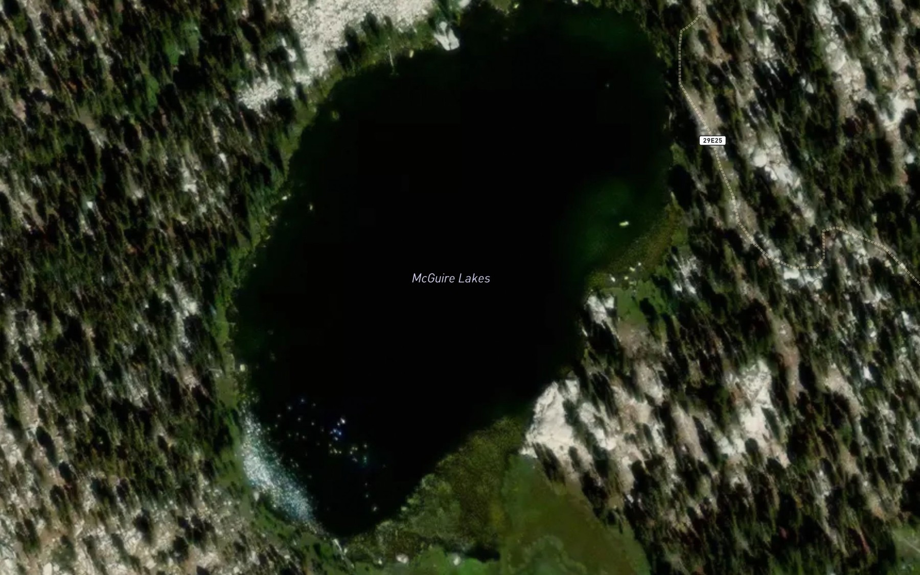 Satellite map of the McGuire Lakes