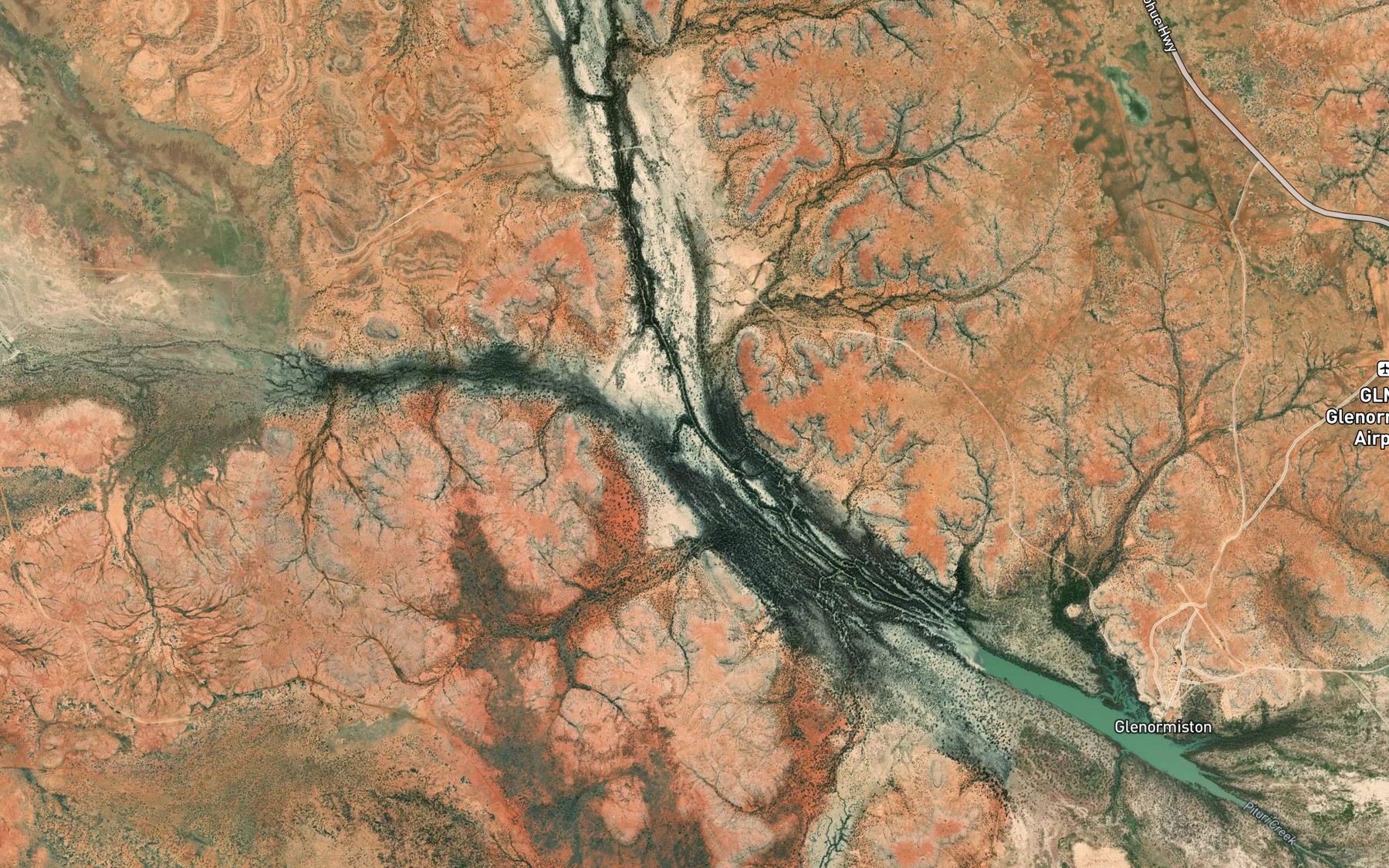 Satellite map of the Pituri Creek