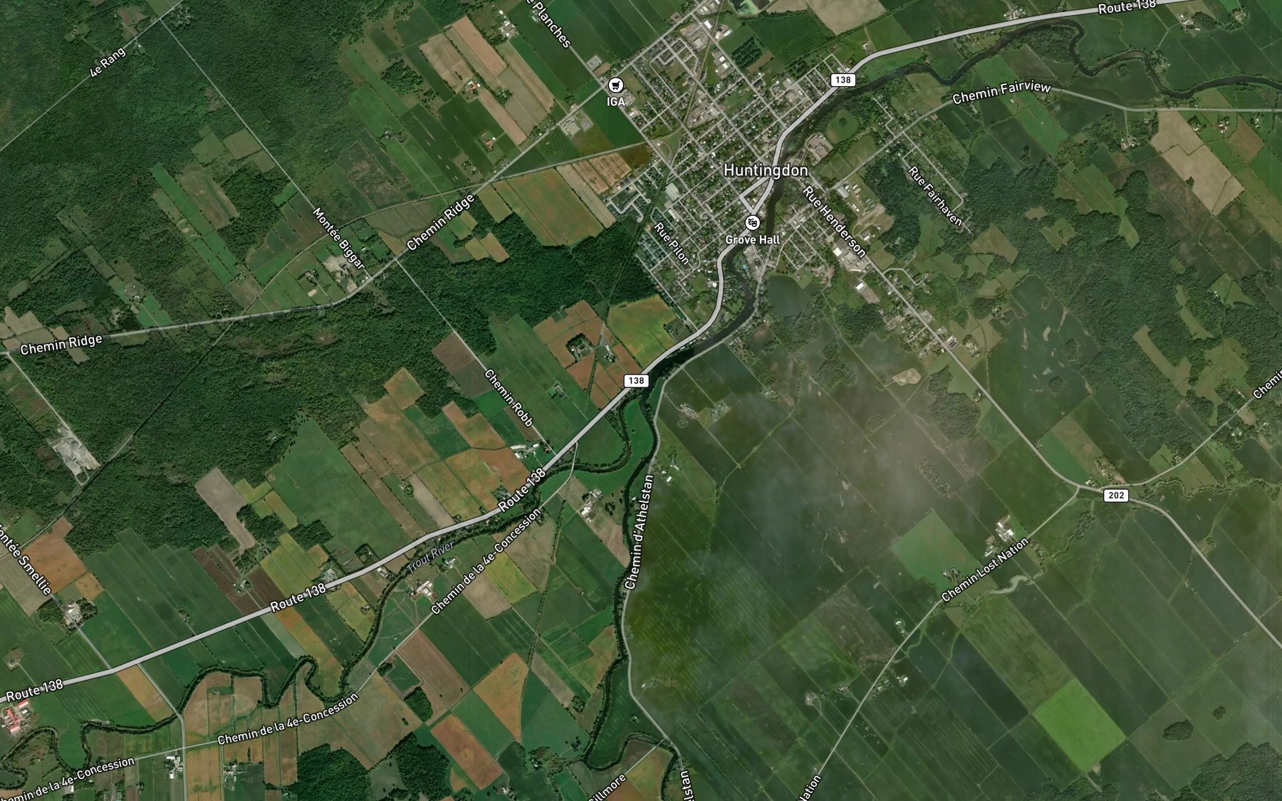 Satellite map of the Riviere Trout