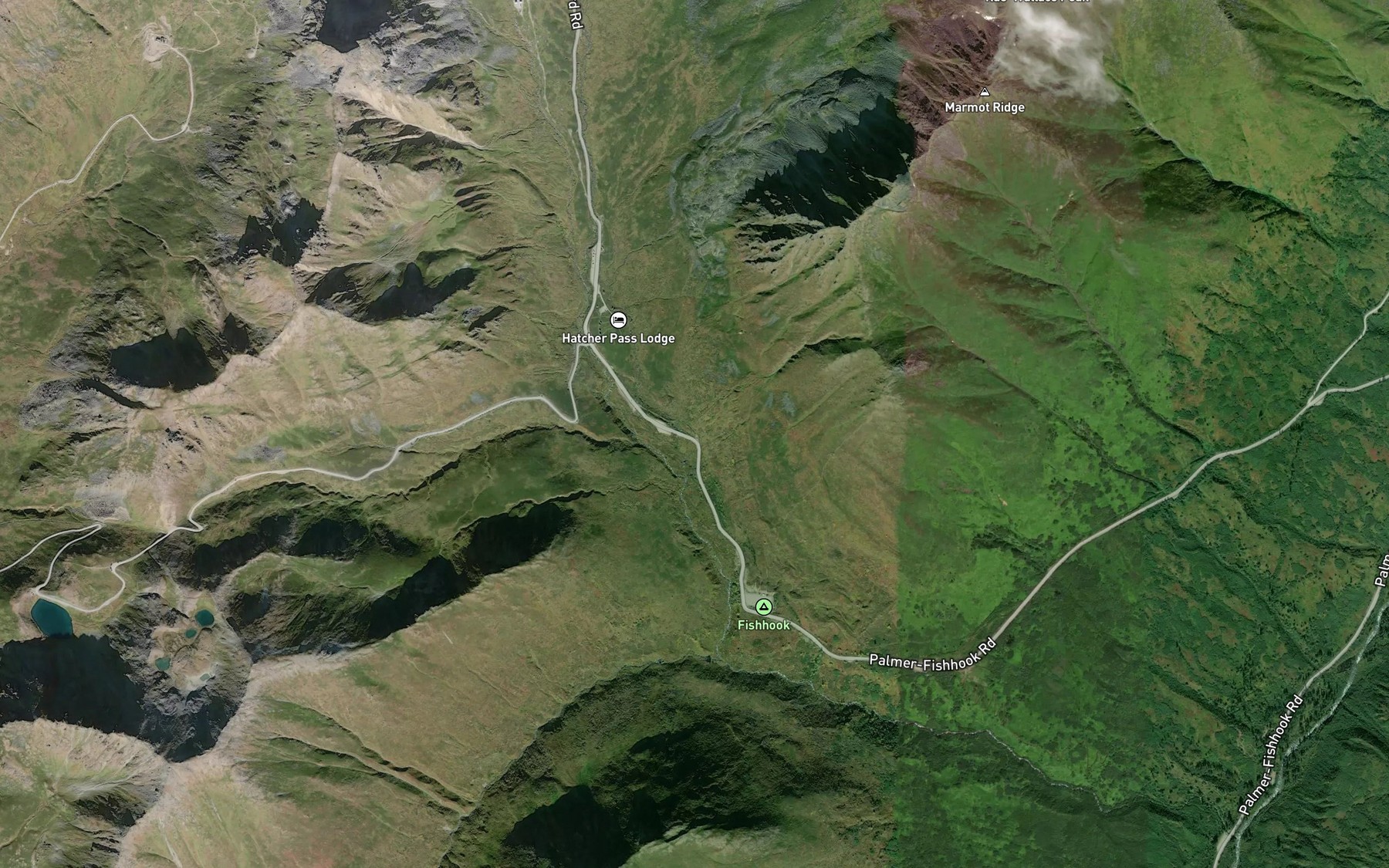 Satellite map of the Hatcher Creek