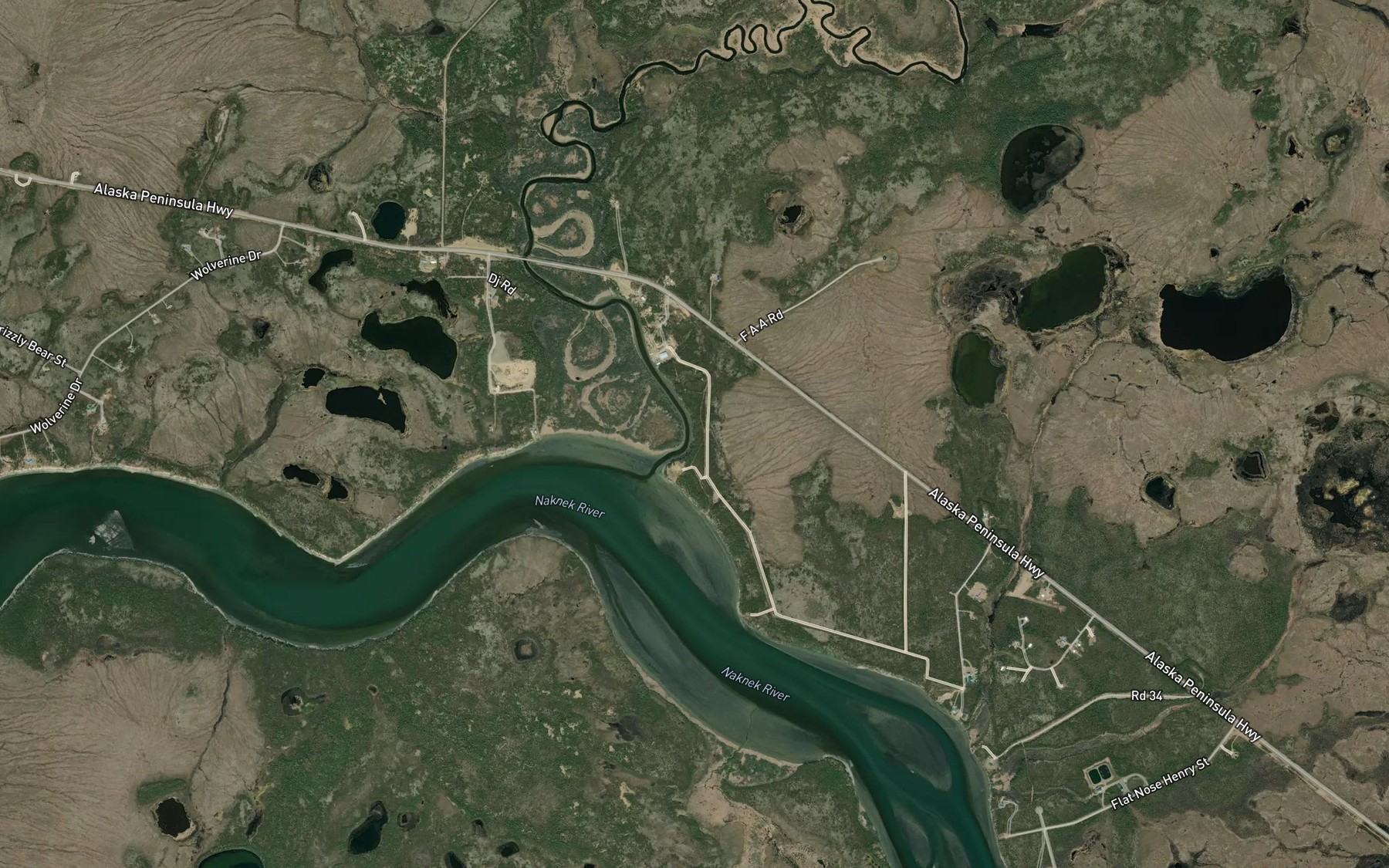 Satellite map of the Pauls Creek