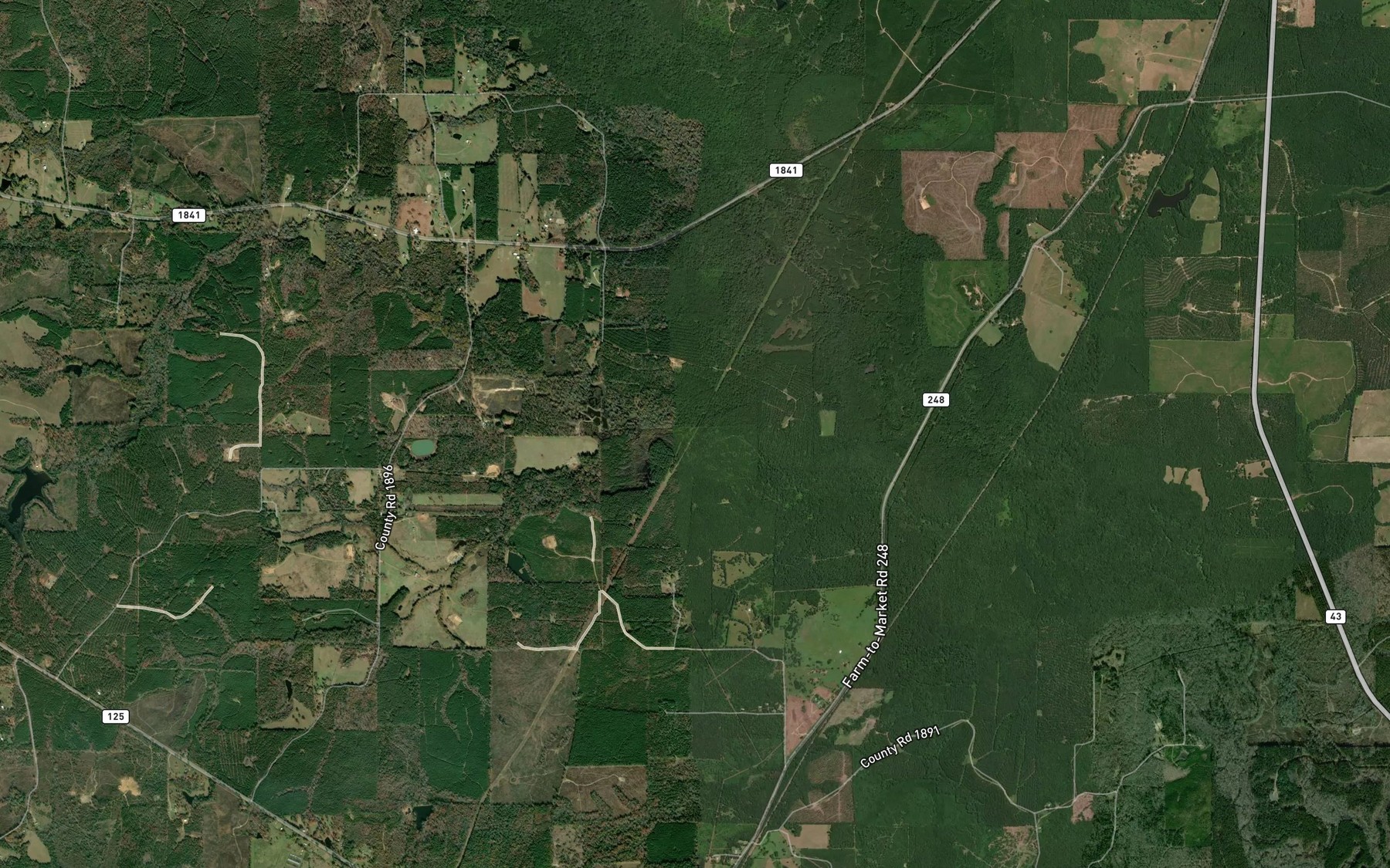 Satellite map of the Duck Creek